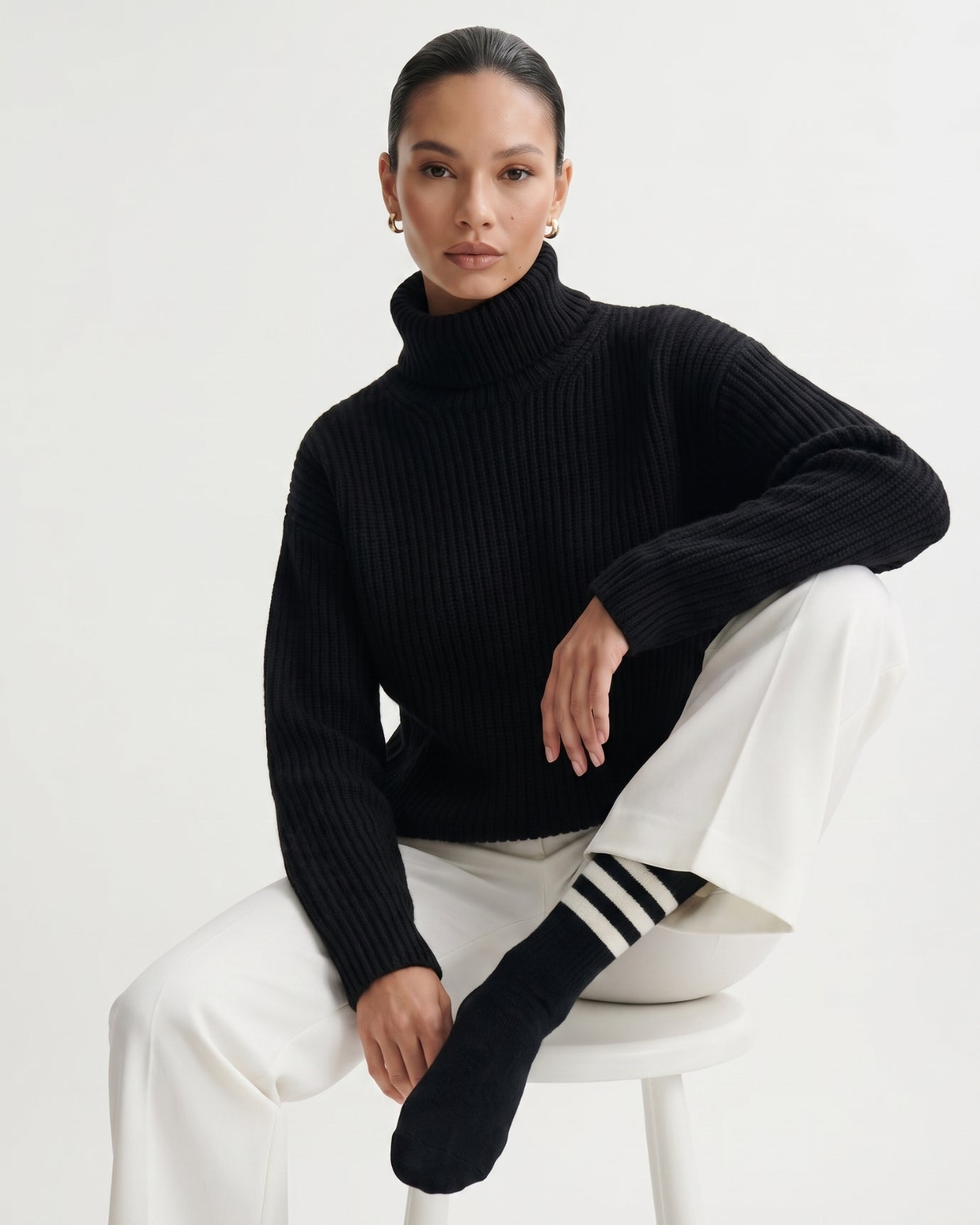 Cashmere Striped Long Socks