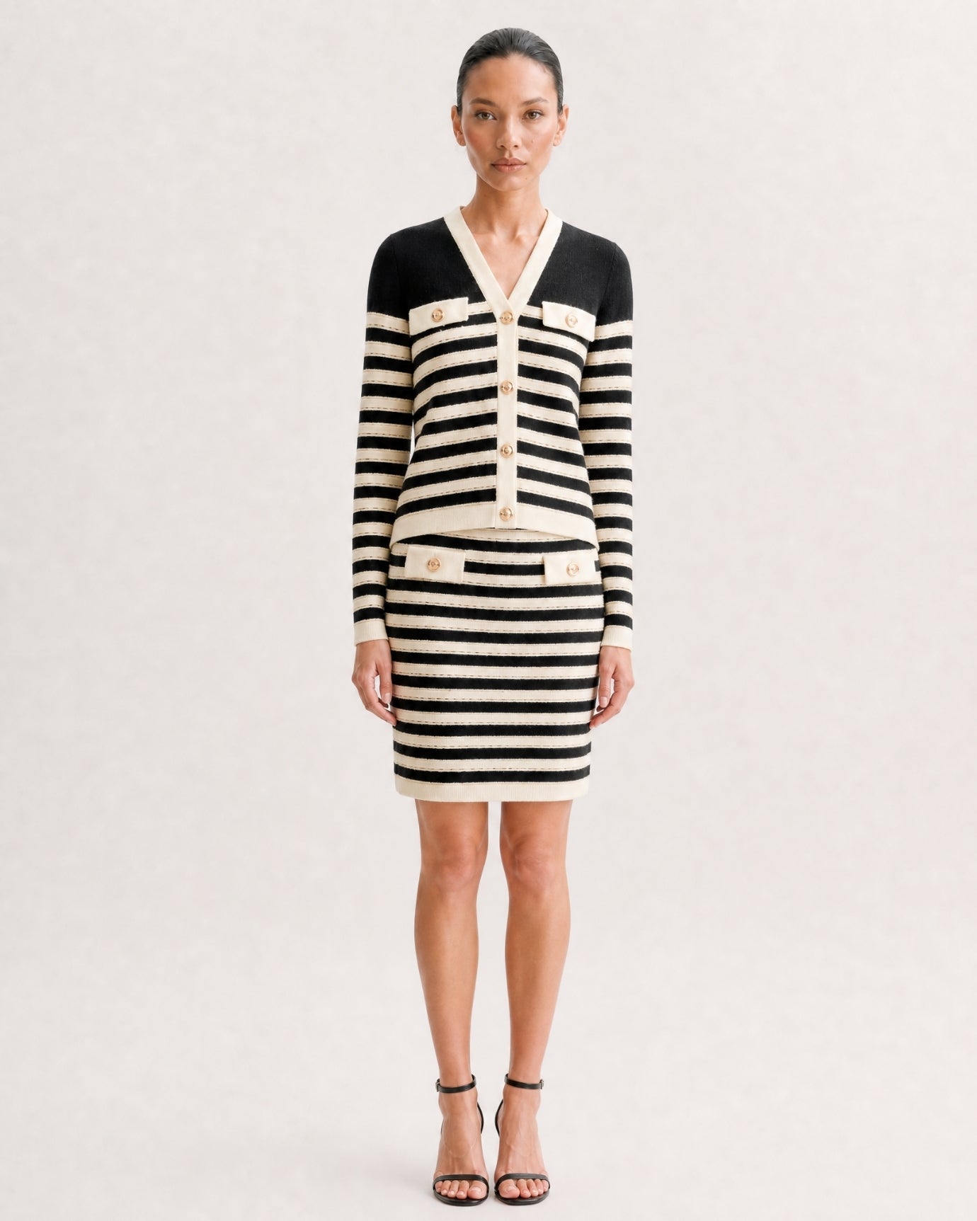 Old Money Style Knit Matching Set Cardigan & Skirt