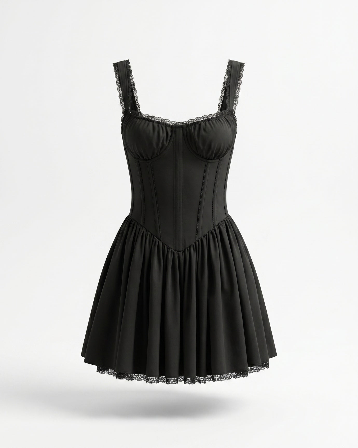 Olivia Mini-Kleid mit Spitzen-Trägern