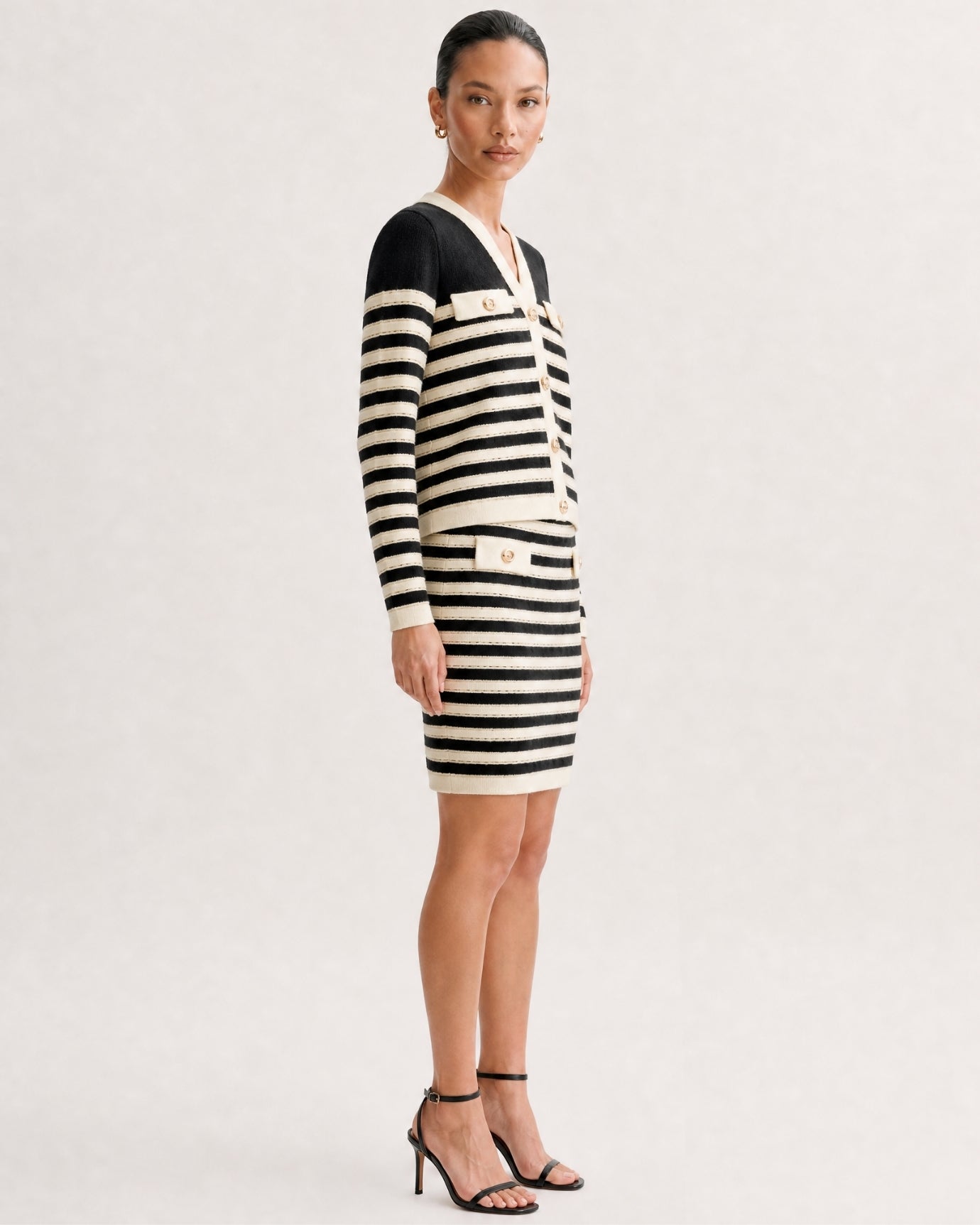Old Money Style Knit Matching Set Cardigan & Skirt