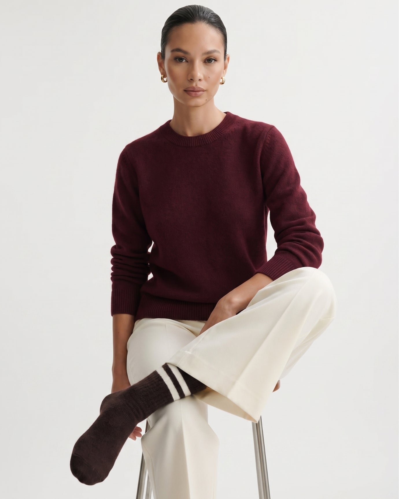 Cashmere Striped Long Socks