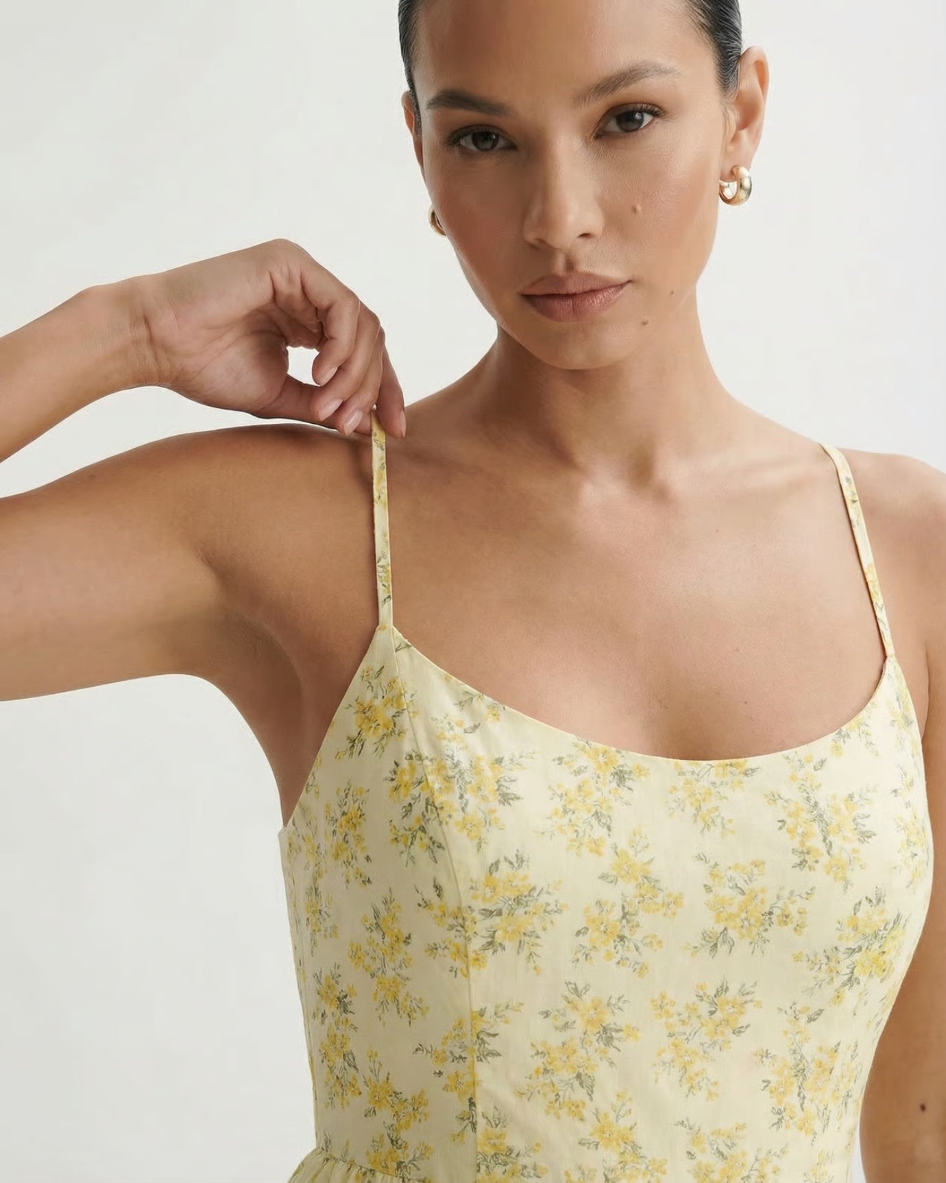 Mira Border Yellow Flowers Dress