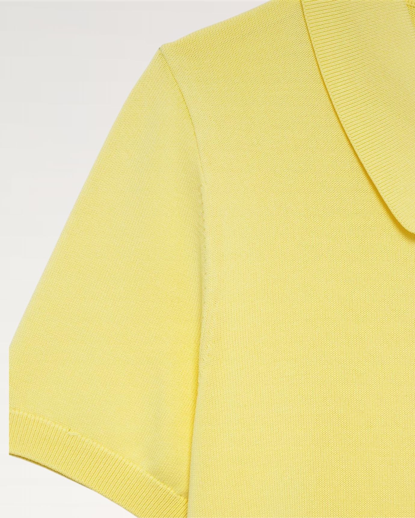 Slim fit yellow polo with neat stitching detail