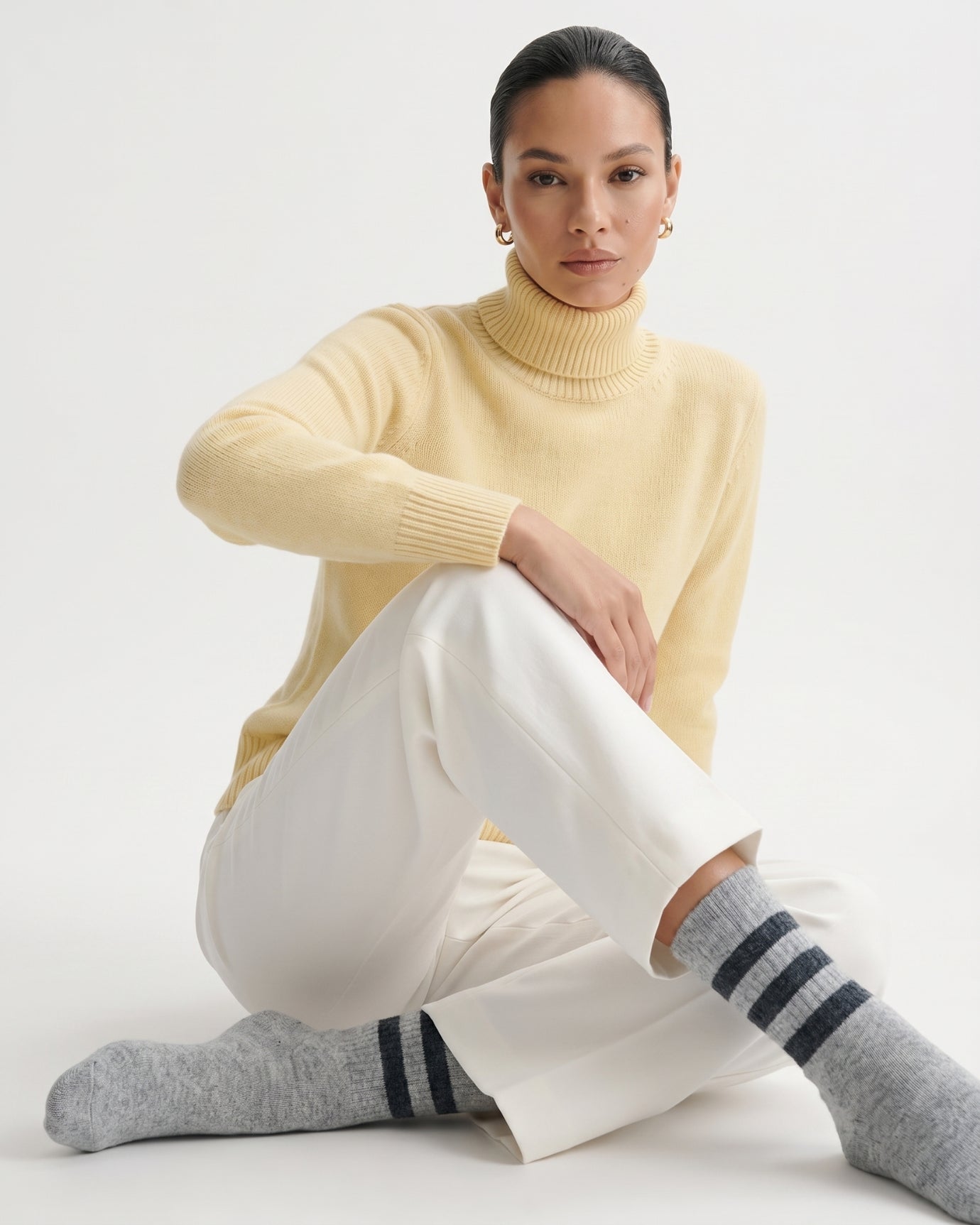 Cashmere Striped Long Socks