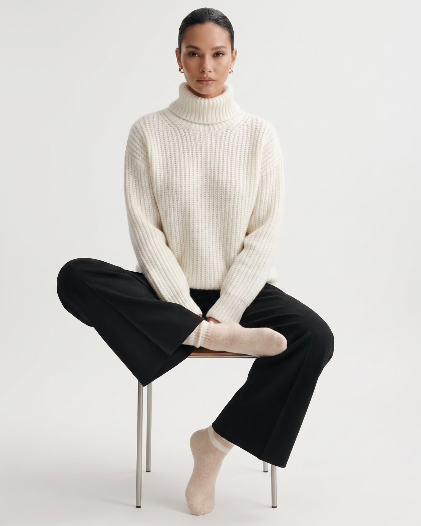 Cashmere Striped Long Socks