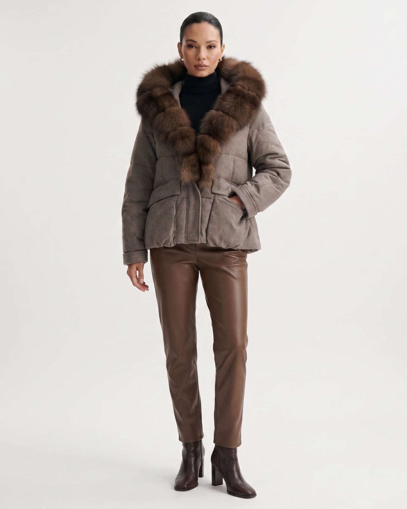Down Jacket Fox Fur Collar Thick Insulated Parka