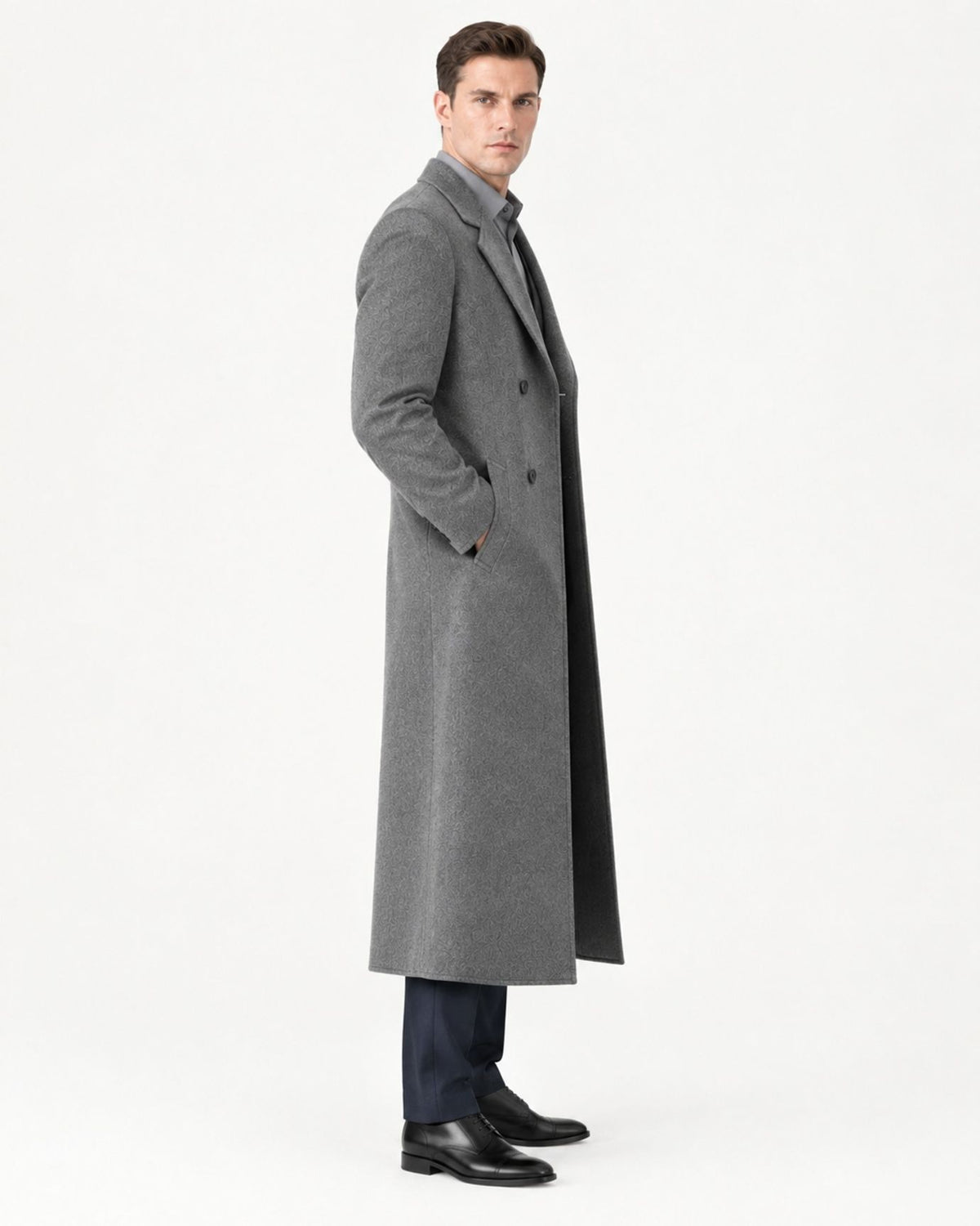 Over-the-Knee Double-Faced Wool Overcoat