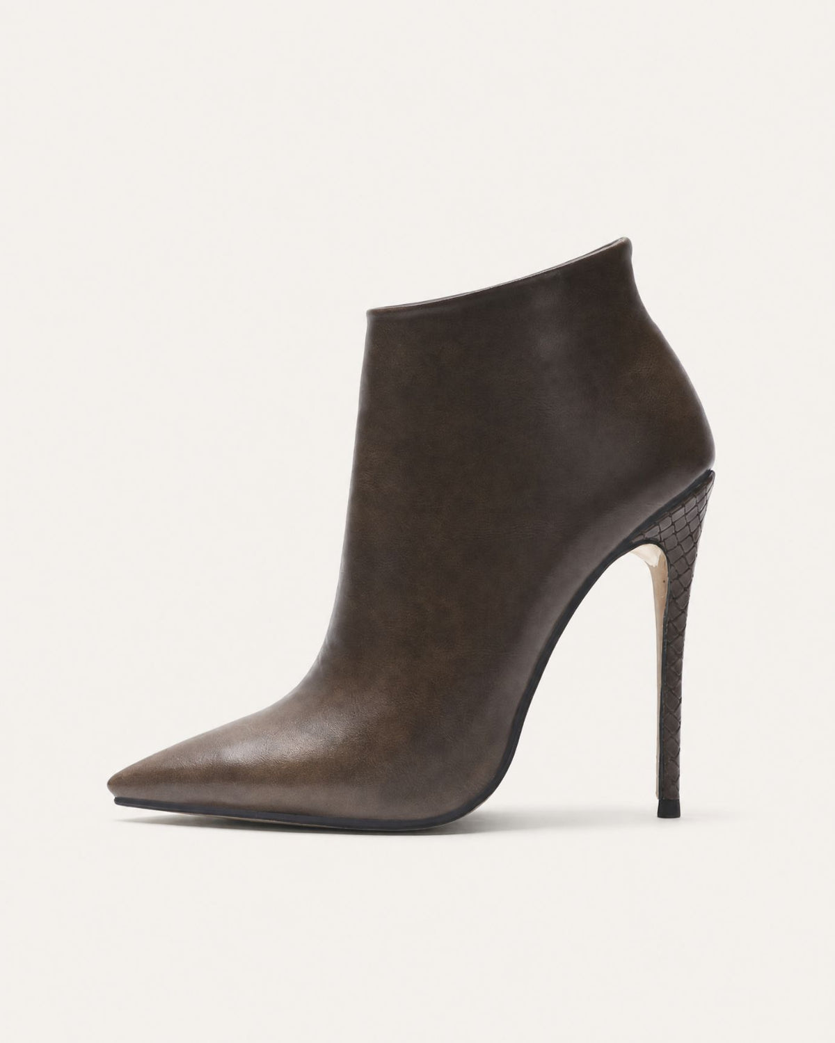 Pointed-Toe Stiletto Booties with Side Zip