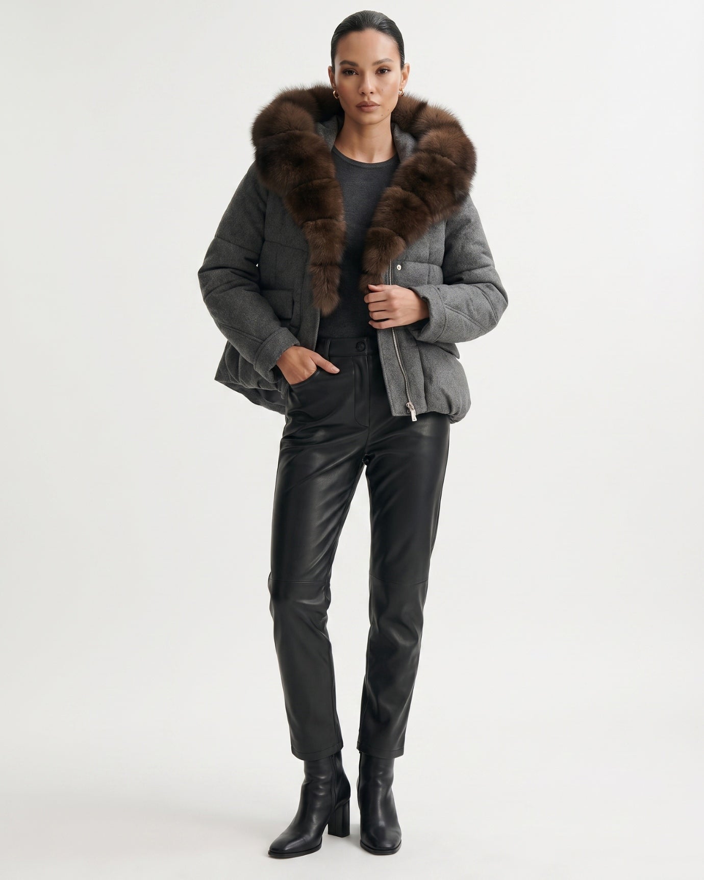 Down Jacket Fox Fur Collar Thick Insulated Parka