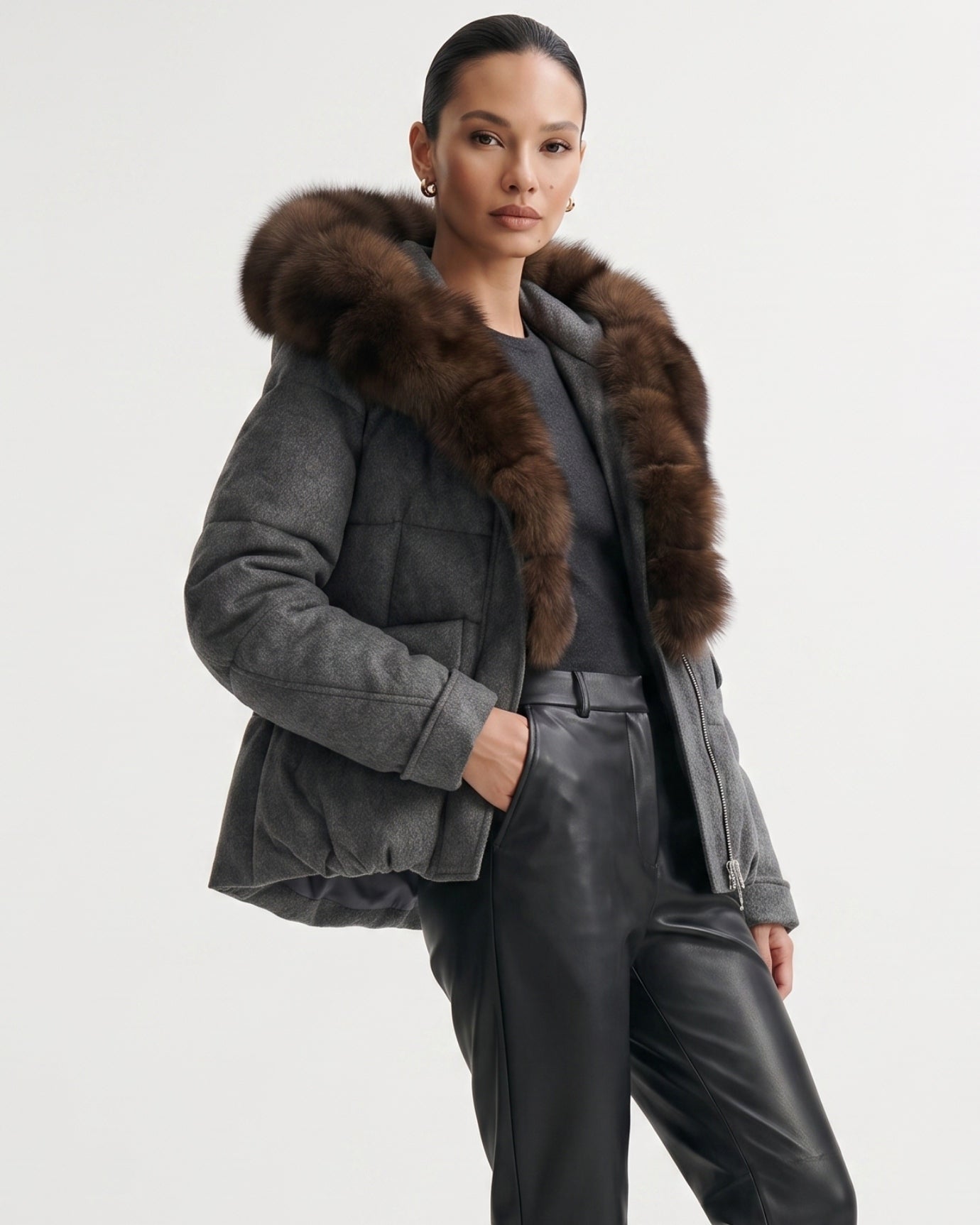 Down Jacket Fox Fur Collar Thick Insulated Parka