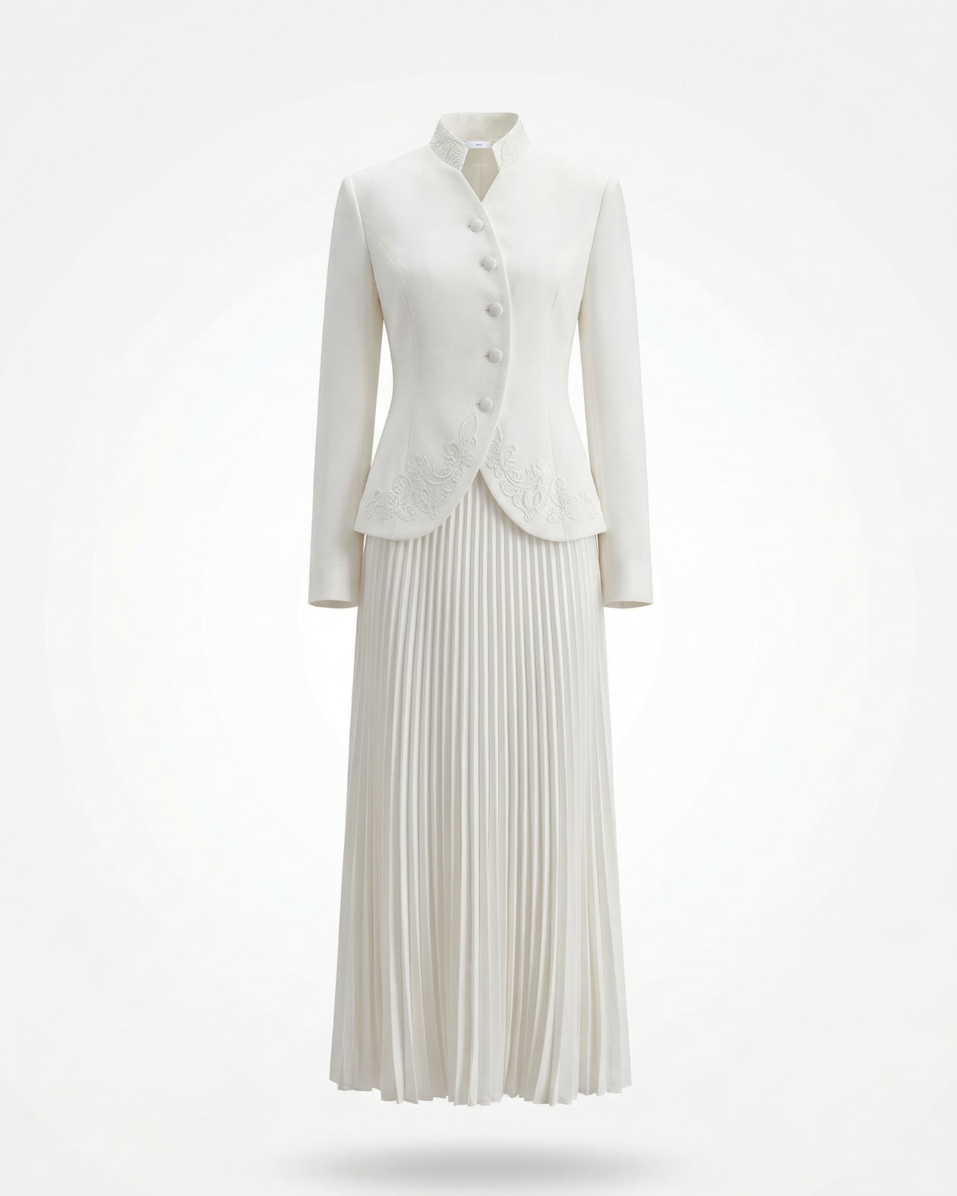 High-end suit set Jacket & pleated high waisted skirt