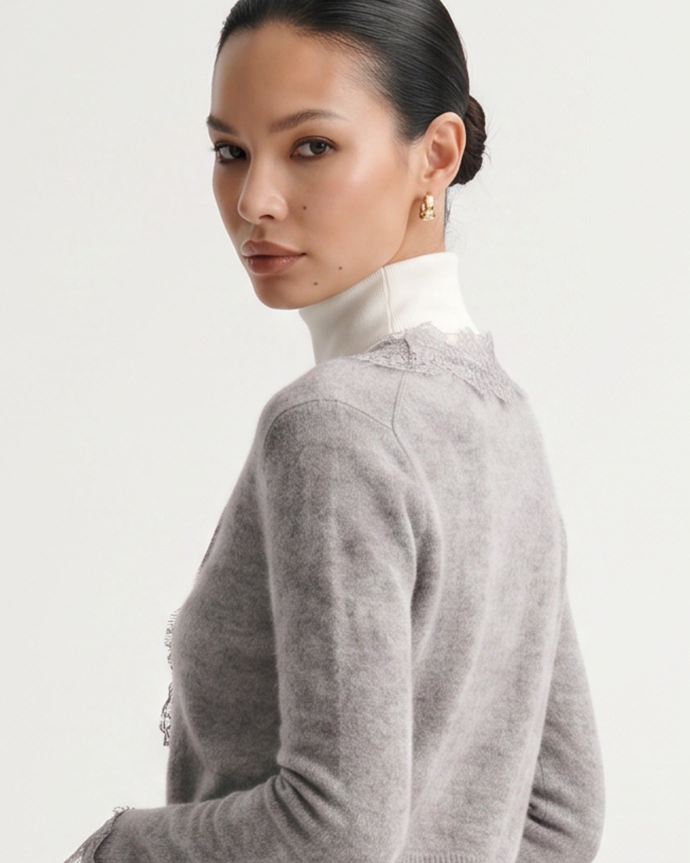 Rihanna Lace Cashmere Cardigan