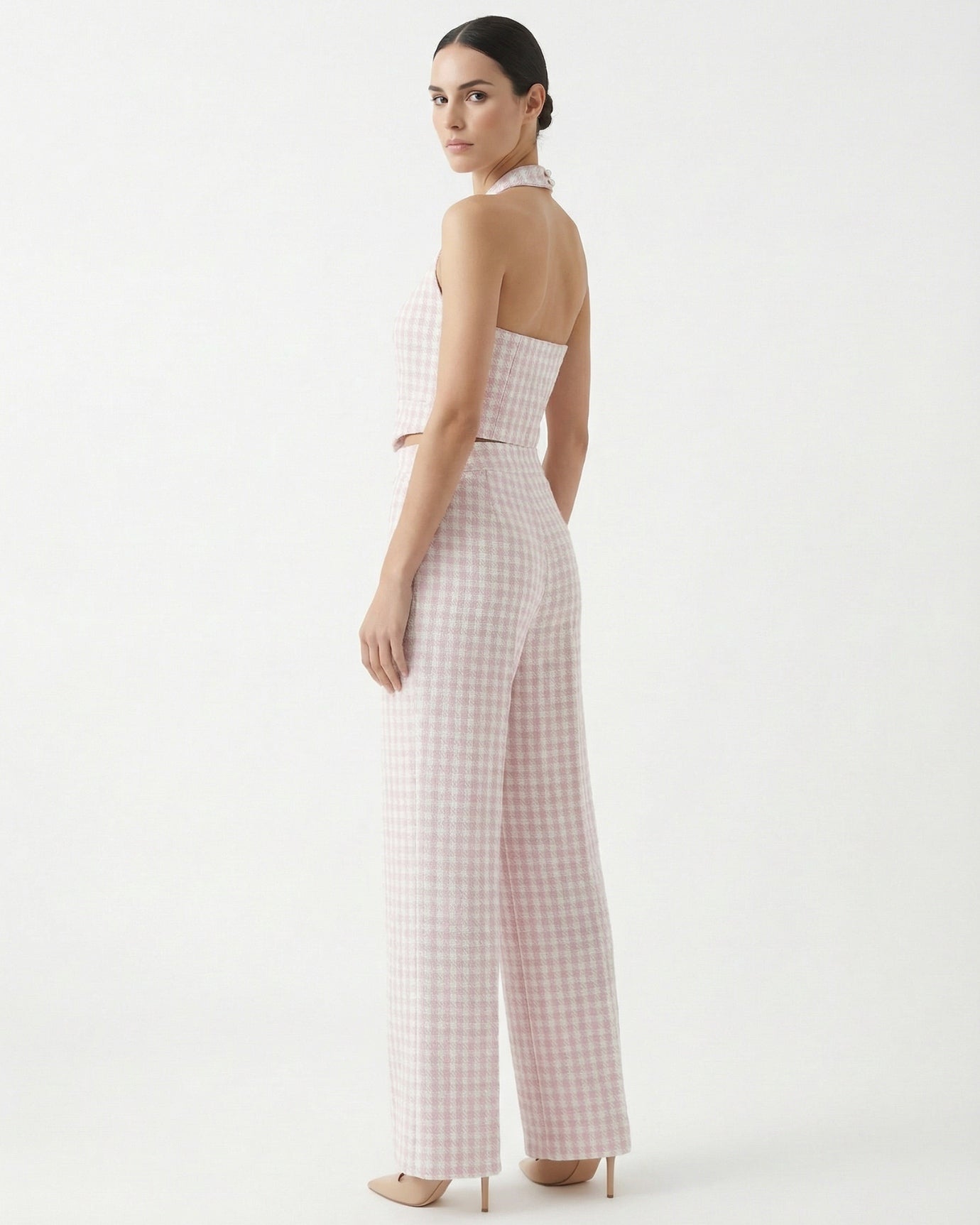 Pink Coat waist two-piece set