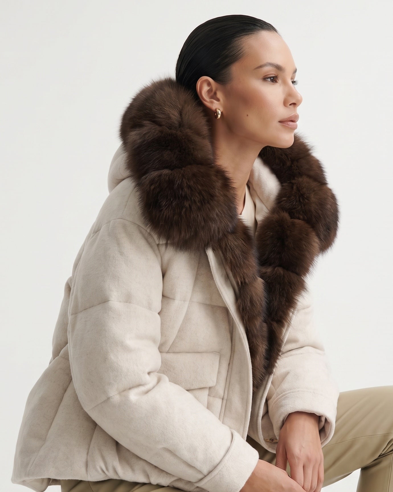 Down Jacket Fox Fur Collar Thick Insulated Parka