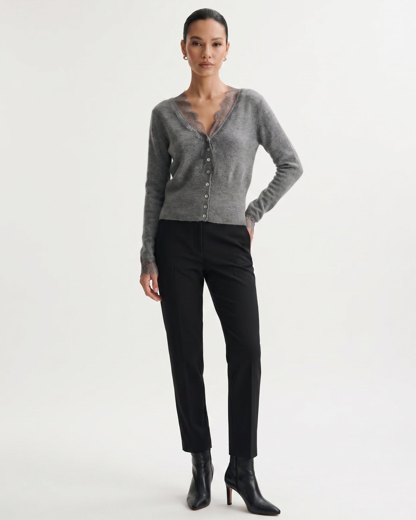 Rihanna Lace Cashmere Cardigan