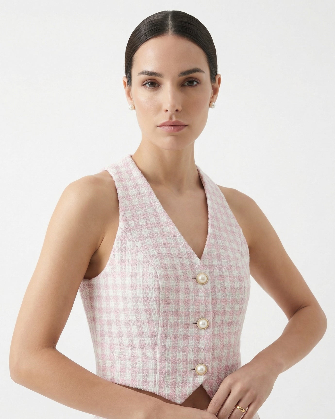 Pink Coat waist two-piece set