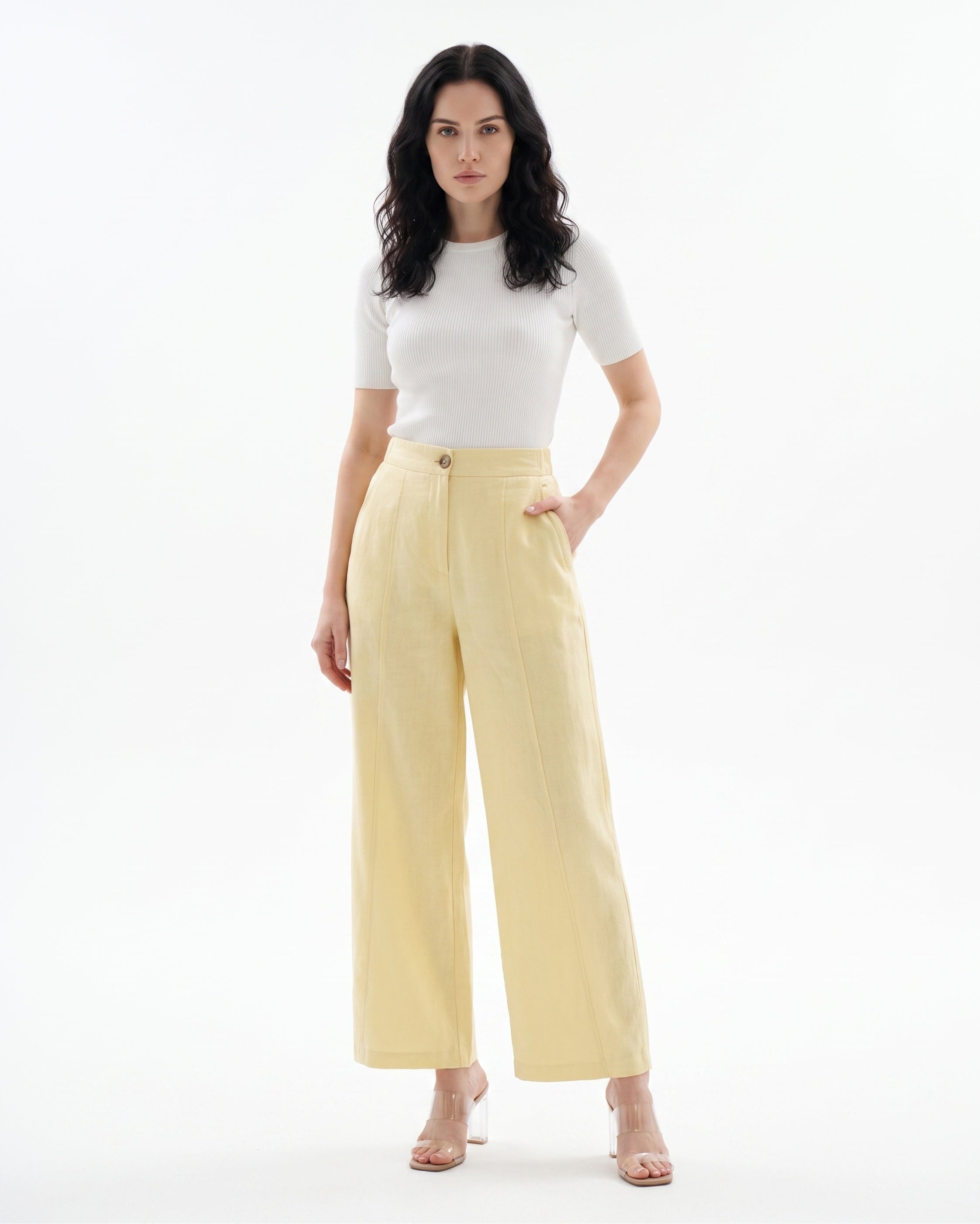 Lauren Wide Leg Linen Pants