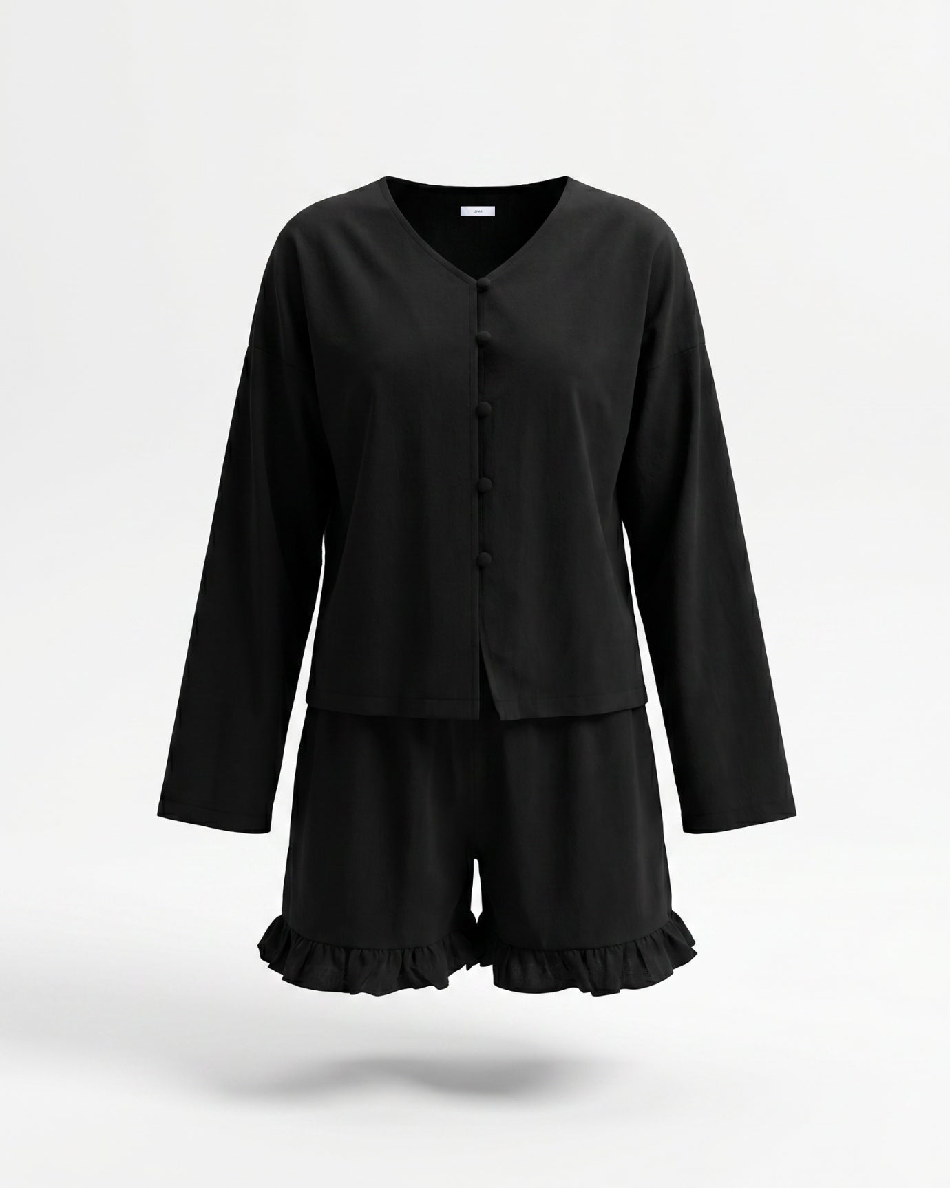 Casual Shirt High-Waisted Shorts Two-Piece Set