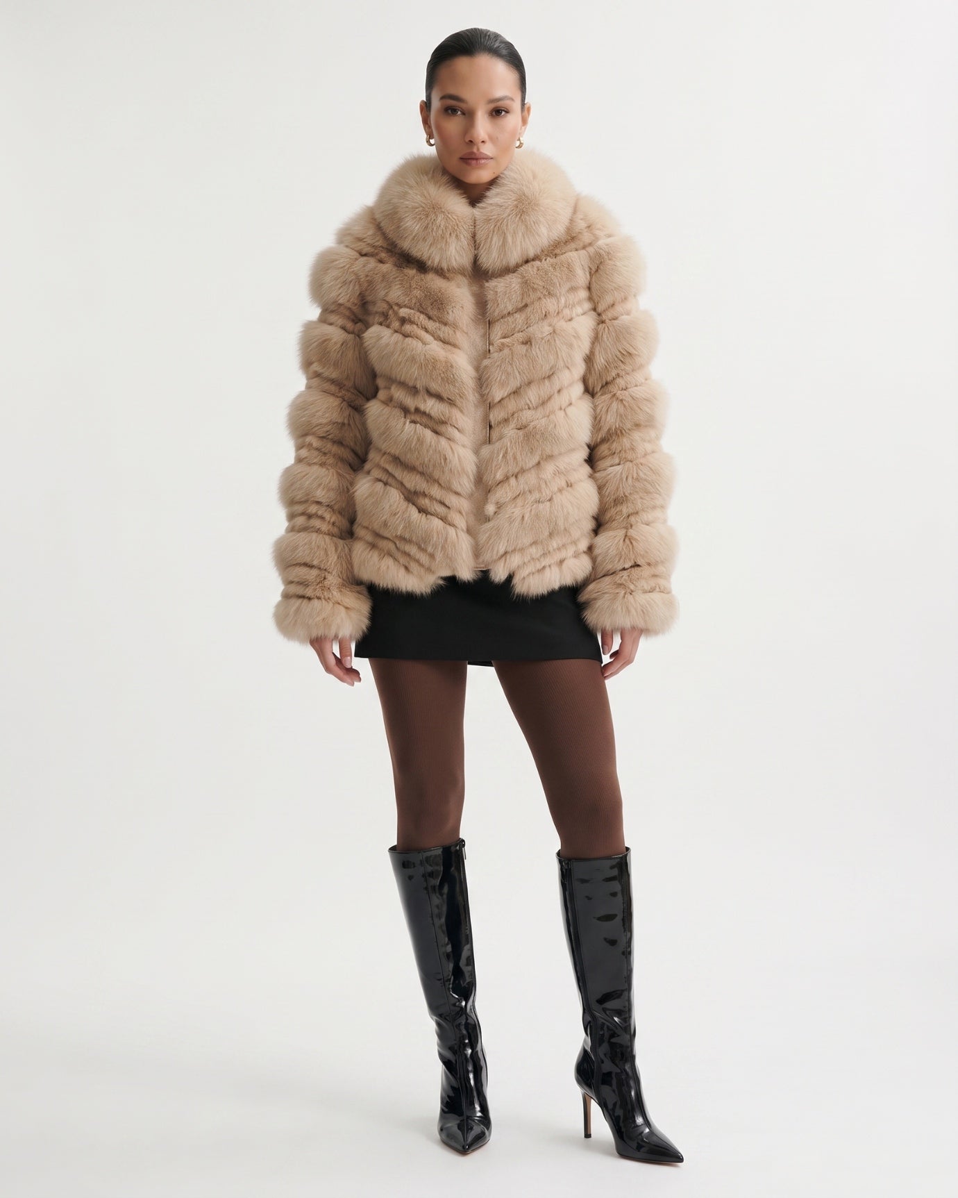 High-End Real Fox Fur Jacket Double-Sided Fur Coat