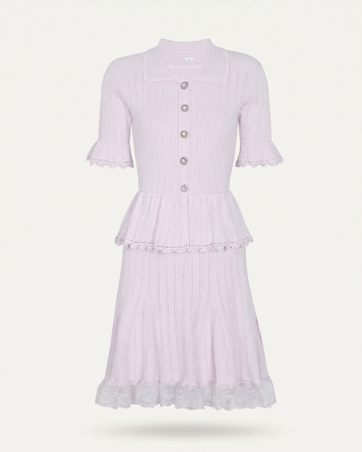 Dina Short-Sleeve Lace Dress
