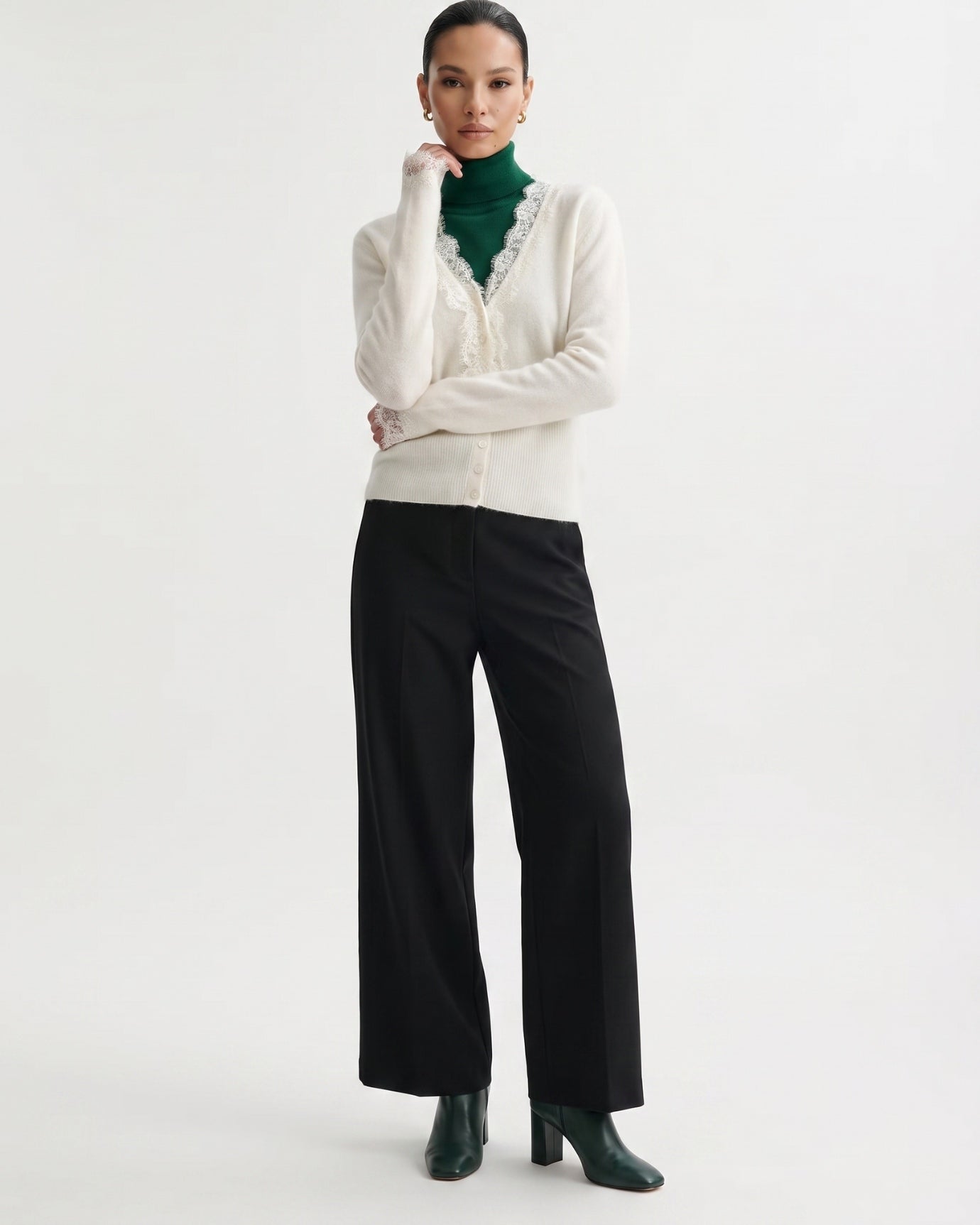 Rihanna Lace Cashmere Cardigan