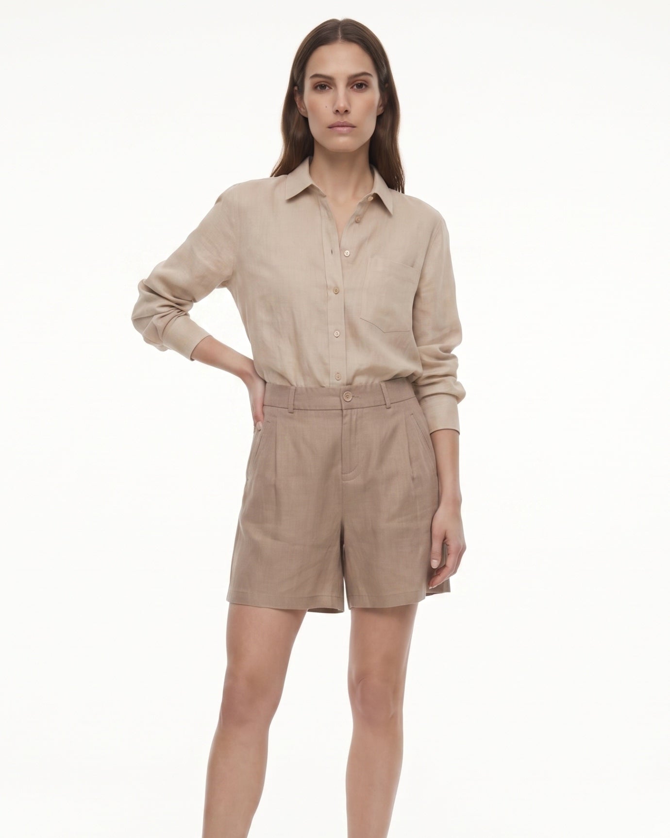Old Money Woman Linen Shorts