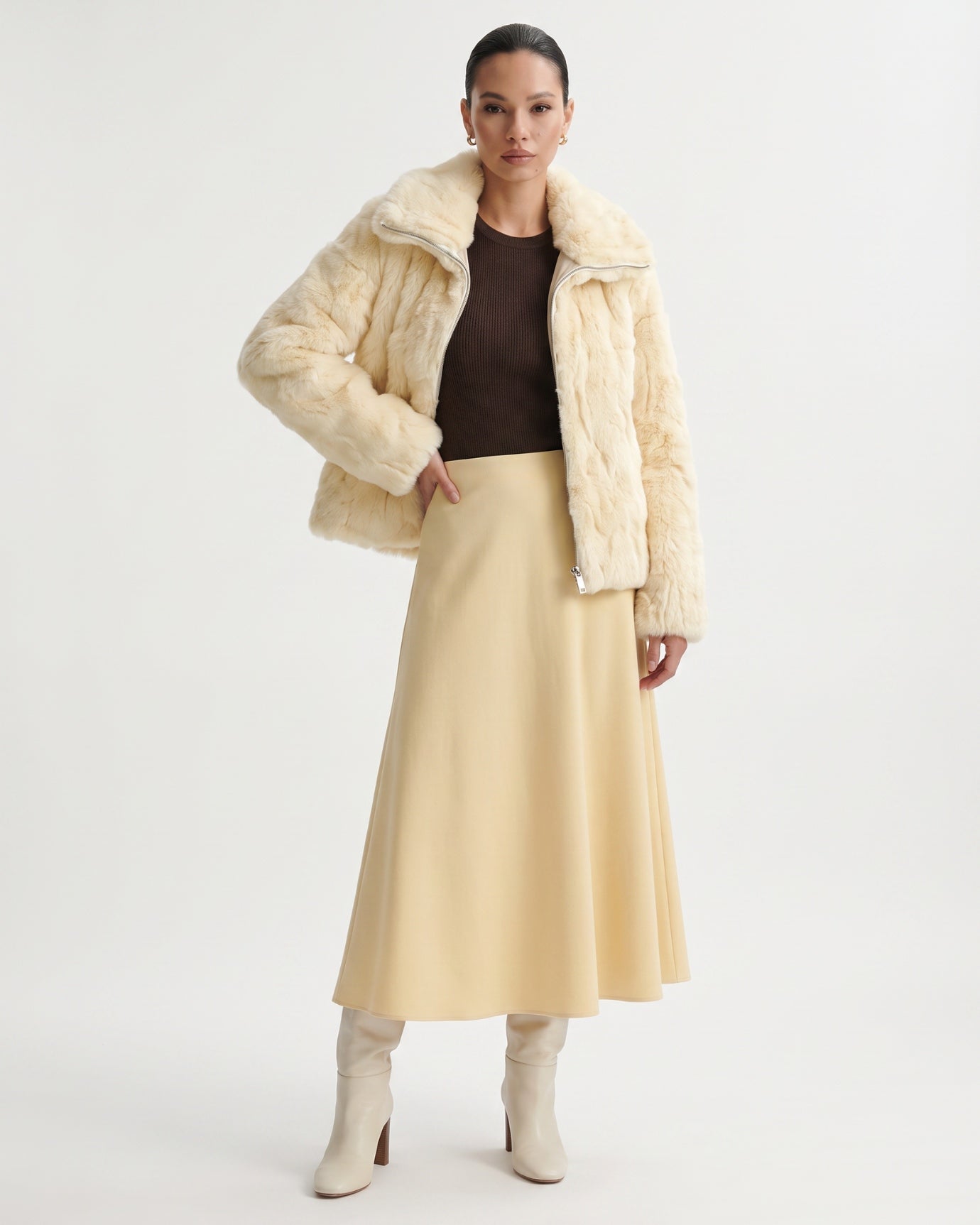 Cindy Thickened Fur Coat Short Turn-Down Collar Jacket
