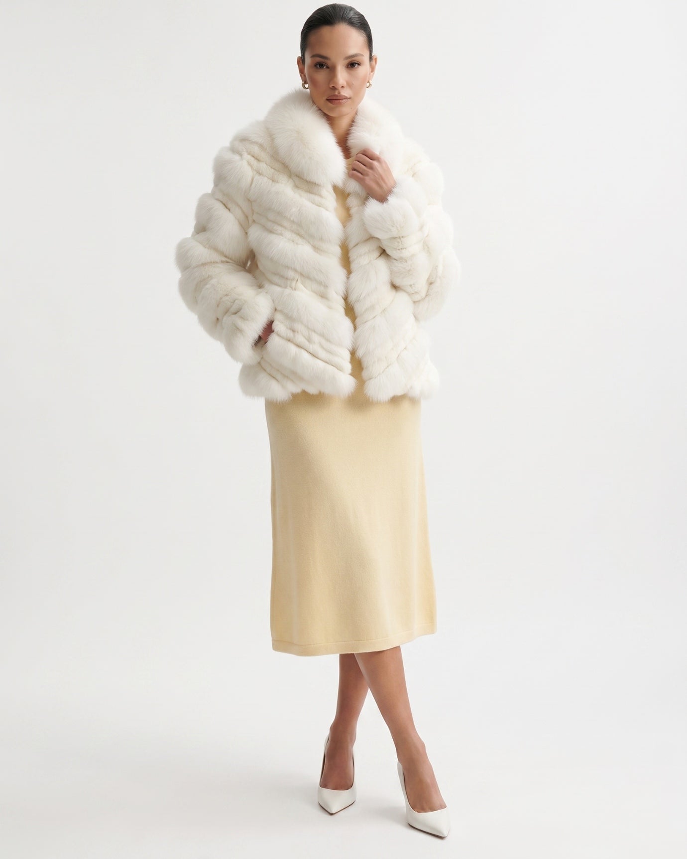 High-End Real Fox Fur Jacket Double-Sided Fur Coat