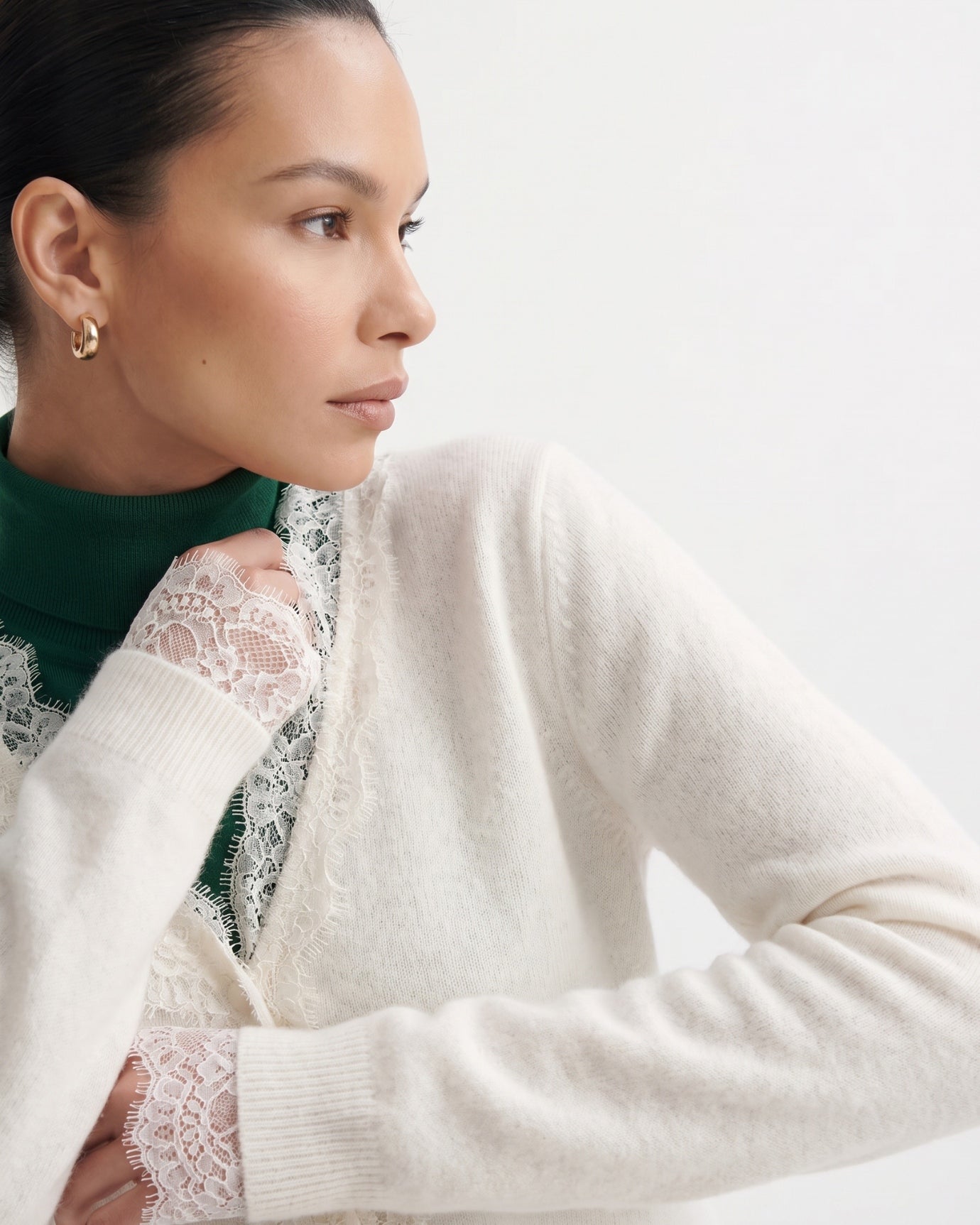 Rihanna Lace Cashmere Cardigan