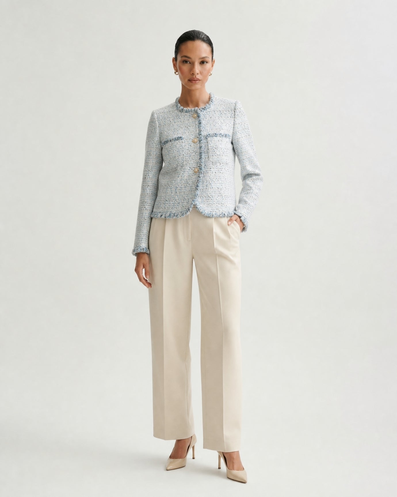 Parisian Style Woven Tweed Cardigan Jacket
