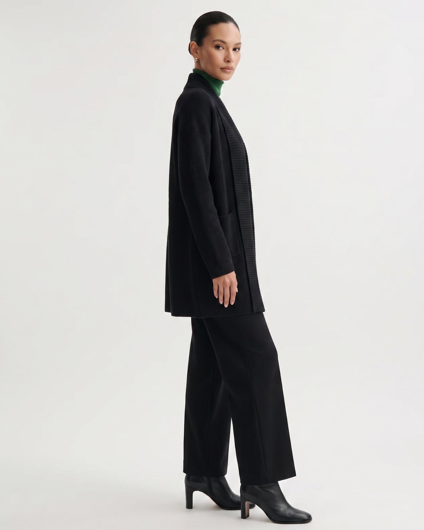 Cashmere Thickened Longline Lapel Cardigan