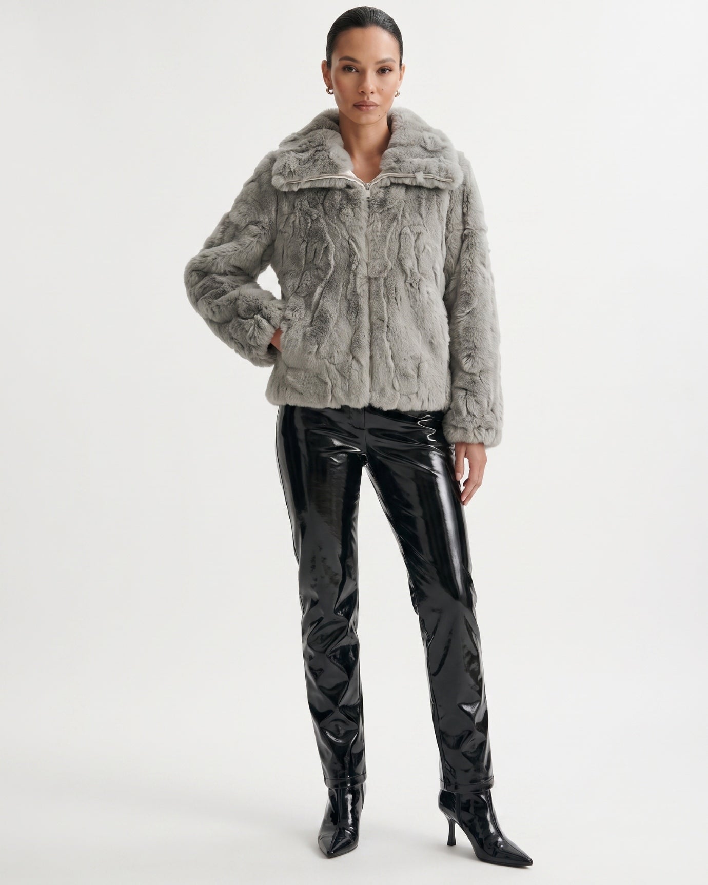 Cindy Thickened Fur Coat Short Turn-Down Collar Jacket
