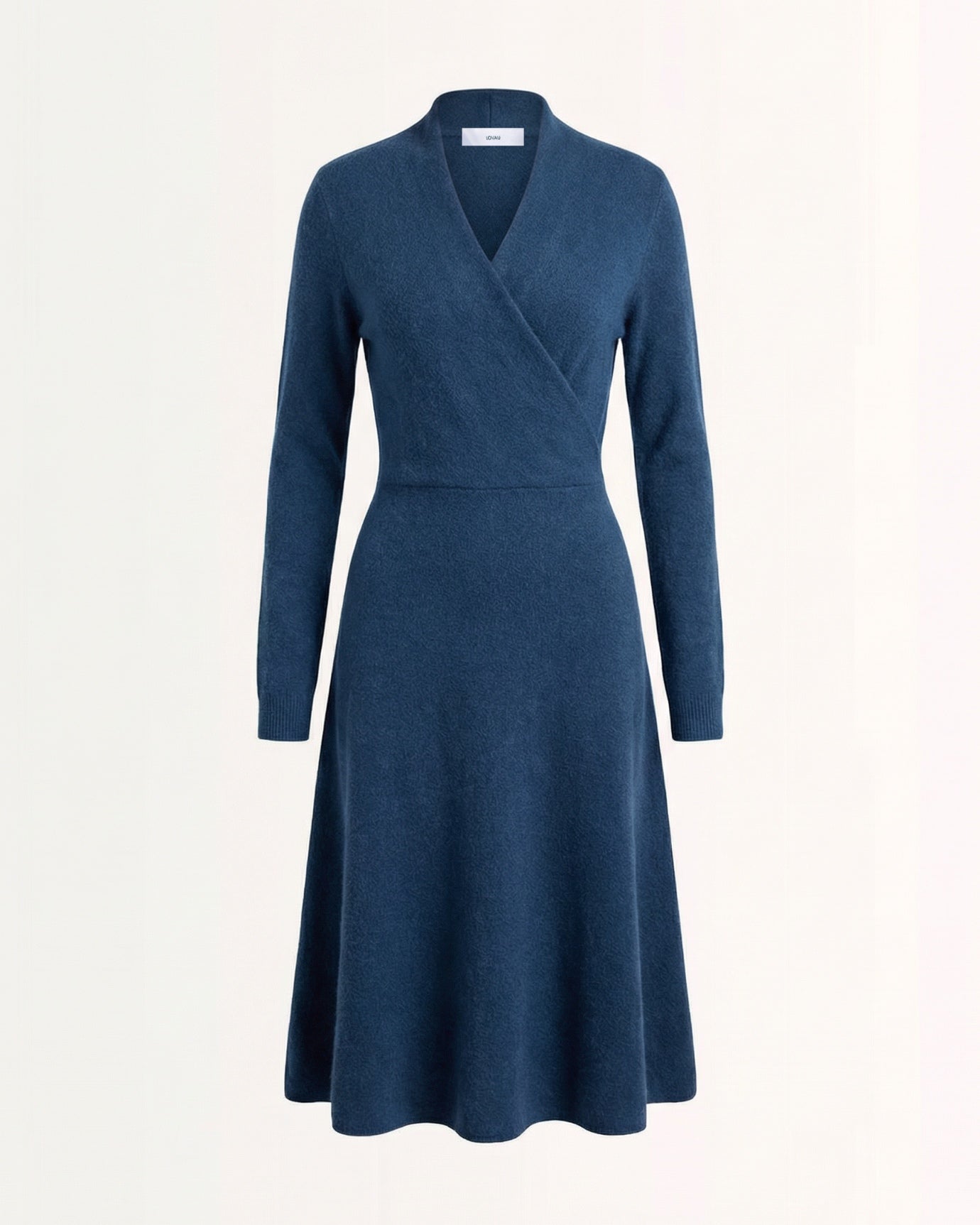 Selena High-neck fitted cashmere dress with French hem