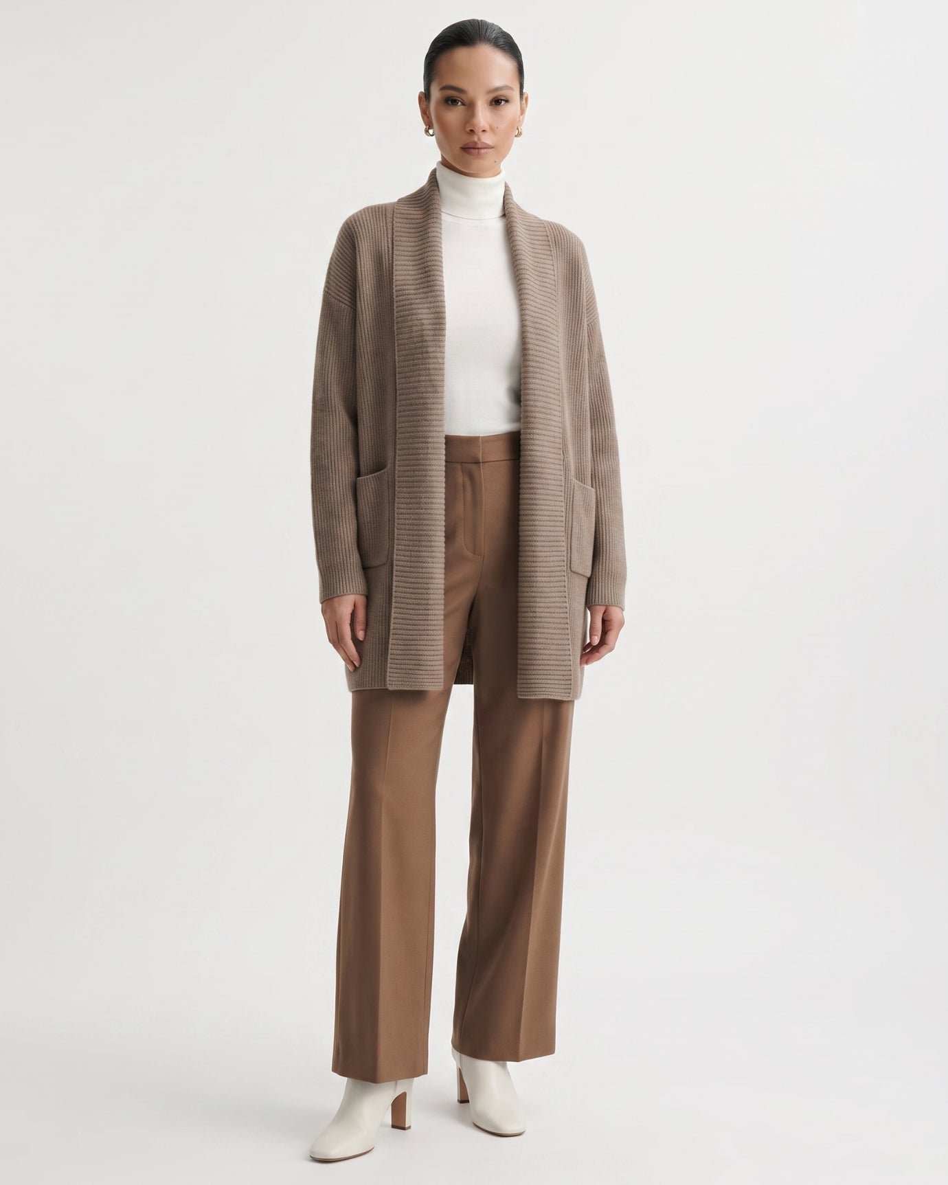 Cashmere Thickened Longline Lapel Cardigan