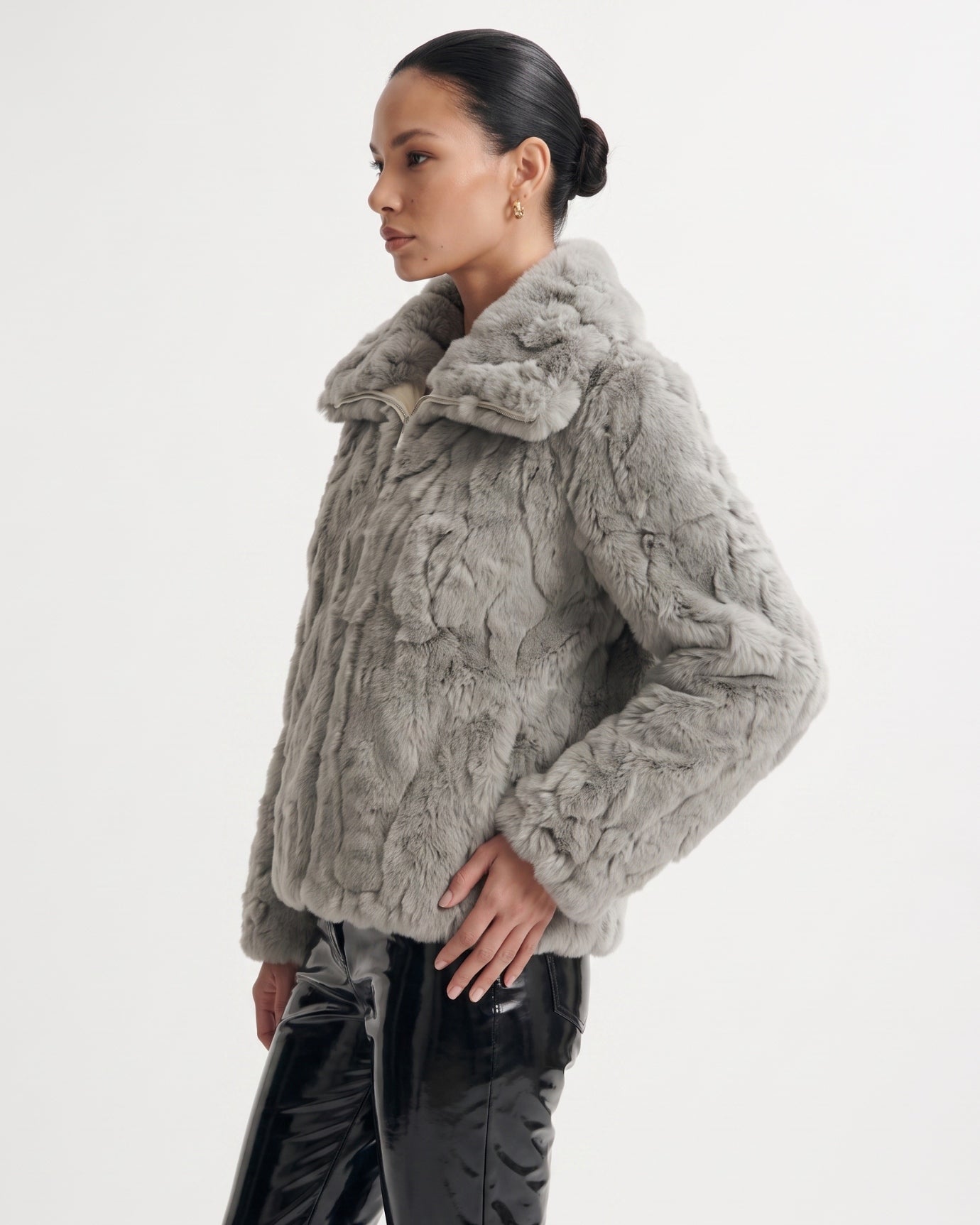 Cindy Thickened Fur Coat Short Turn-Down Collar Jacket