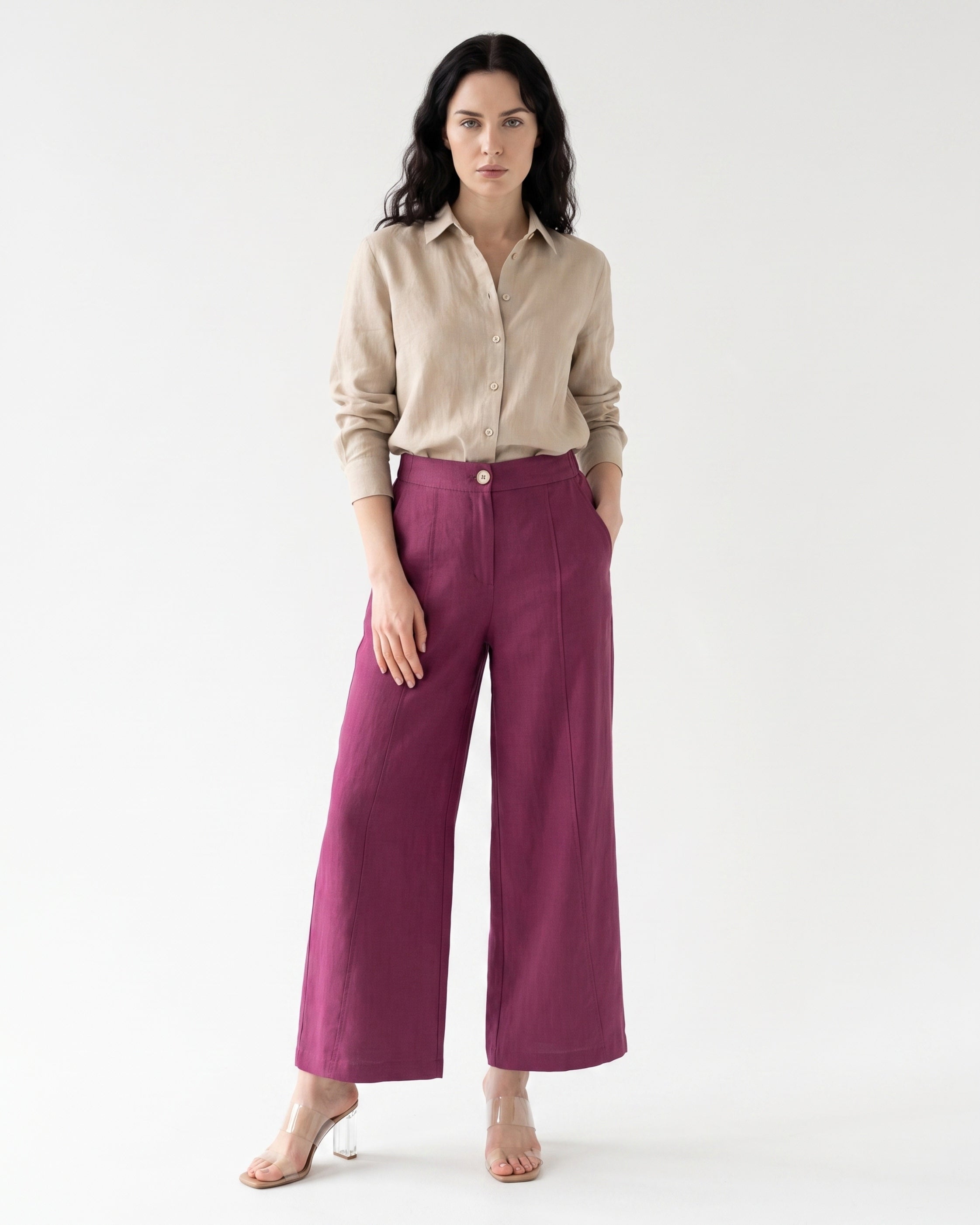 Lauren Wide Leg Linen Pants