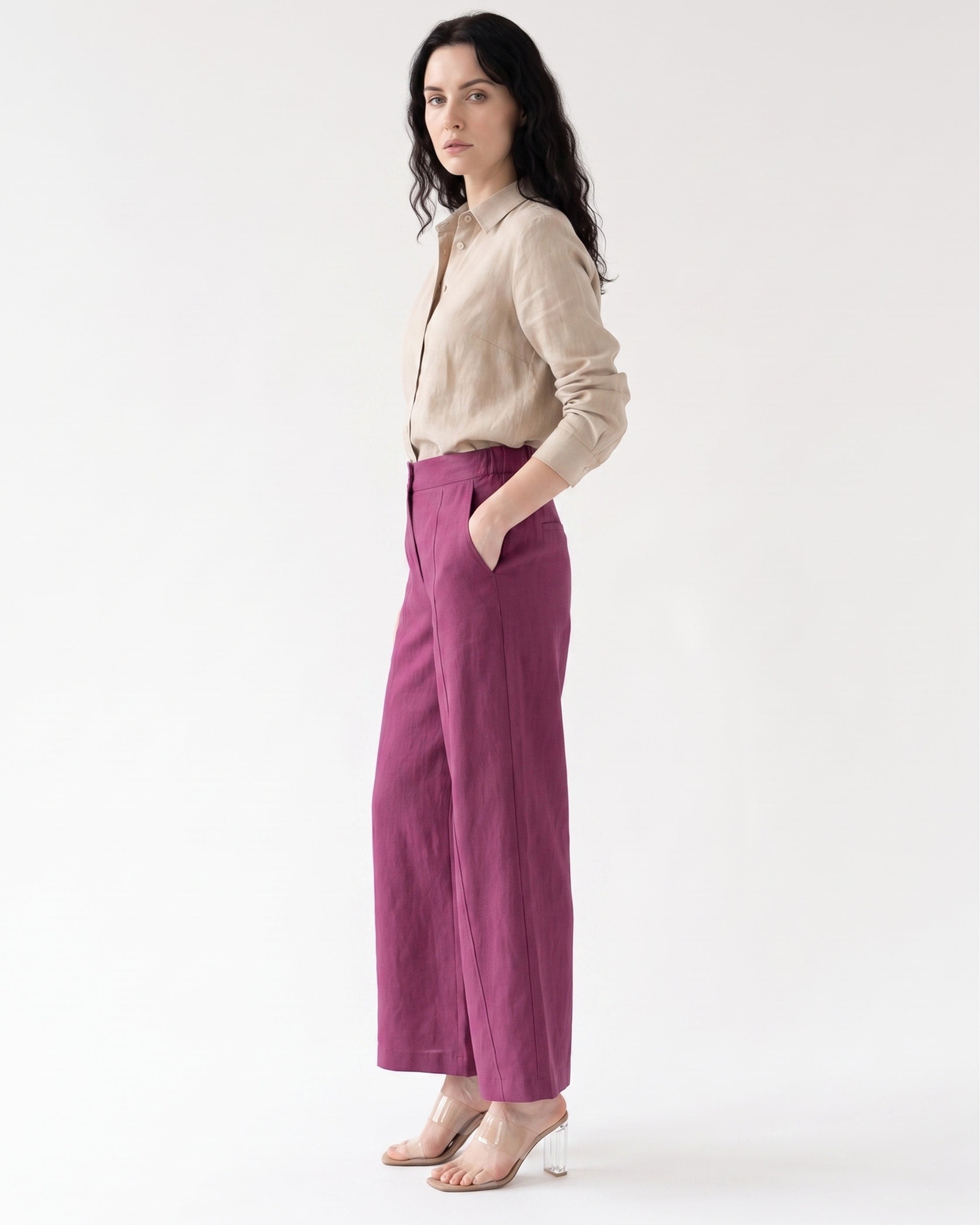 Lauren Wide Leg Linen Pants