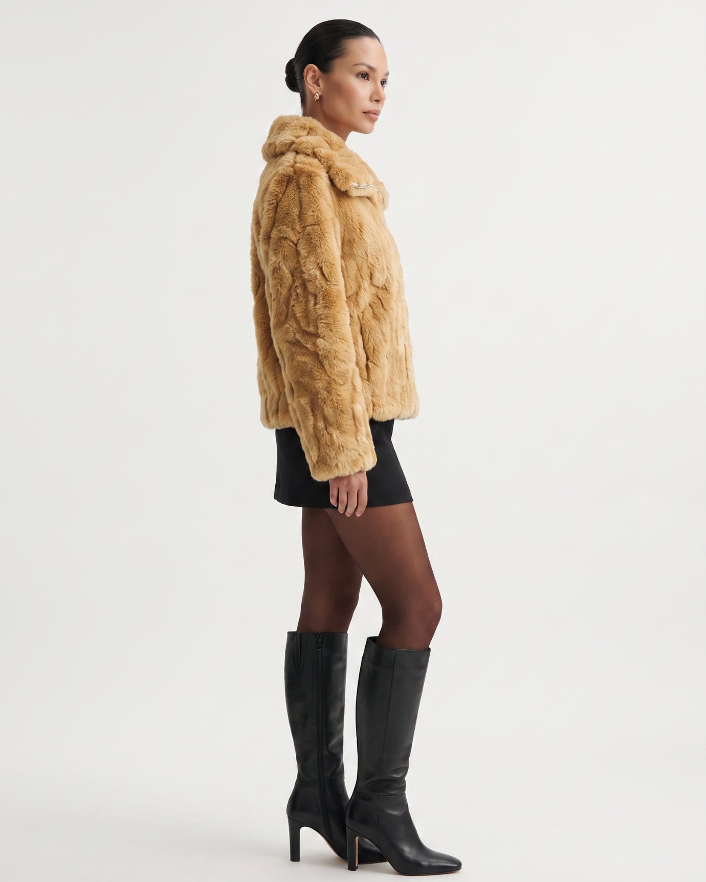 Cindy Thickened Fur Coat Short Turn-Down Collar Jacket