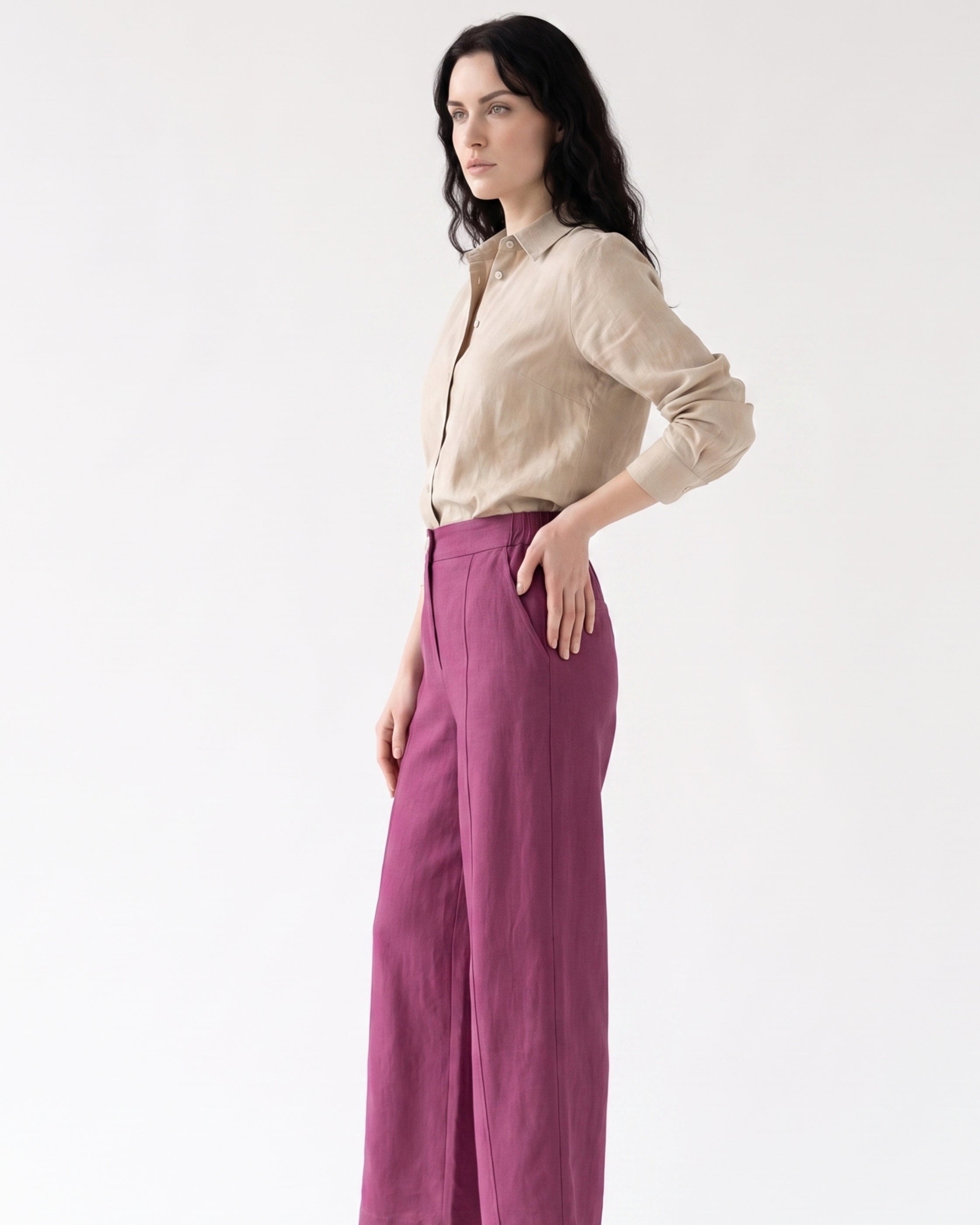 Lauren Wide Leg Linen Pants