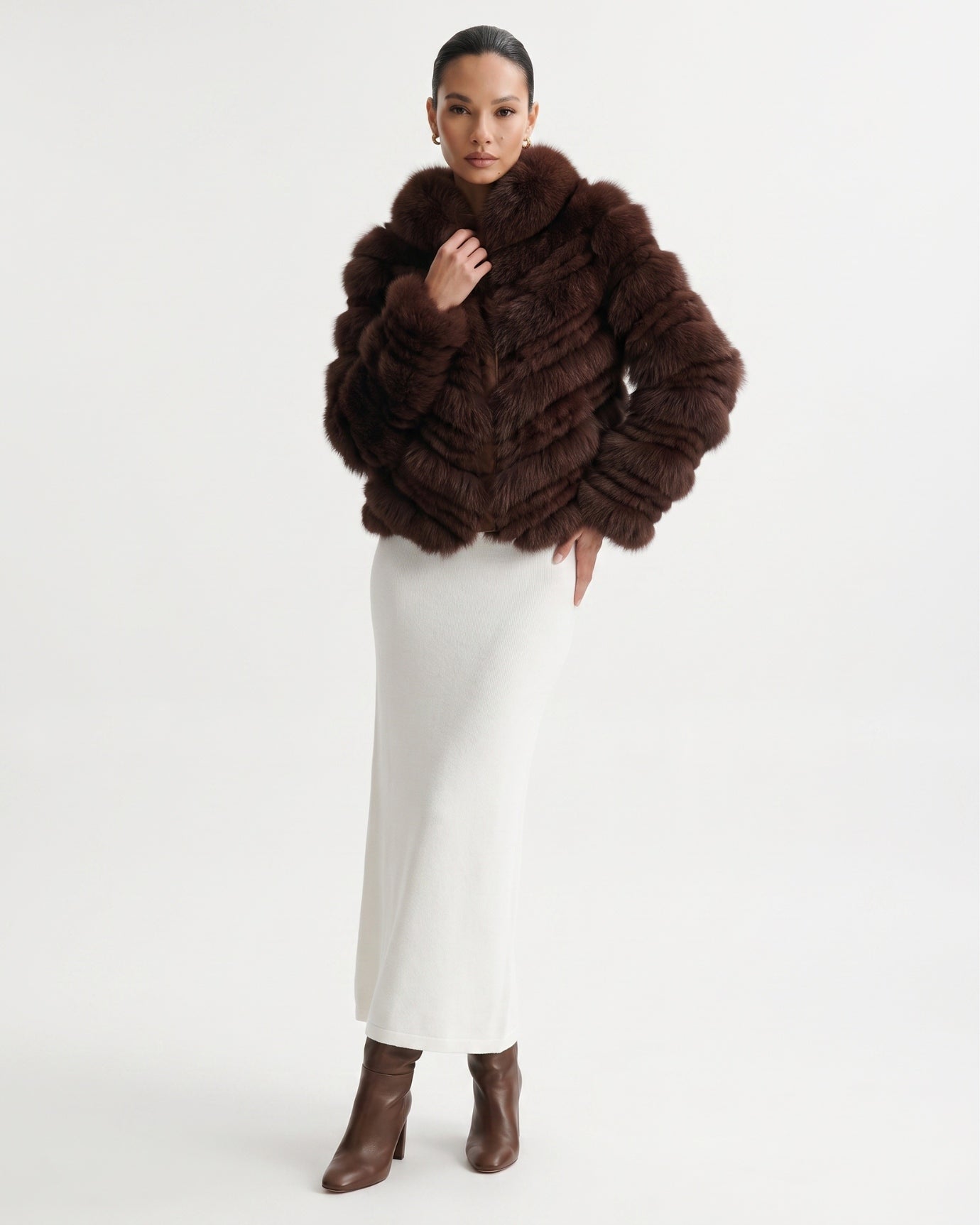 High-End Real Fox Fur Jacket Double-Sided Fur Coat