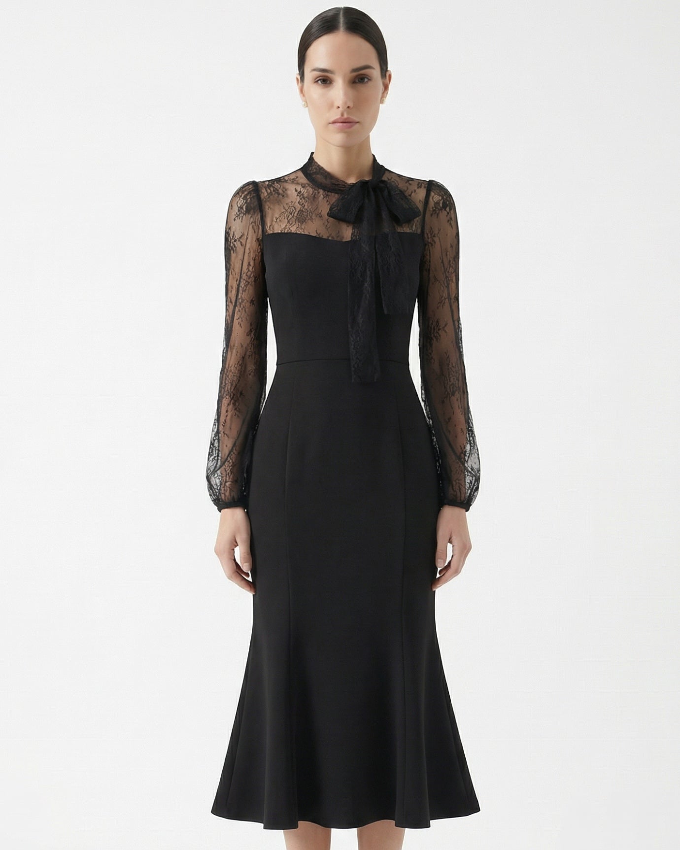 Lace Splicing Dress Fishtail Skirt