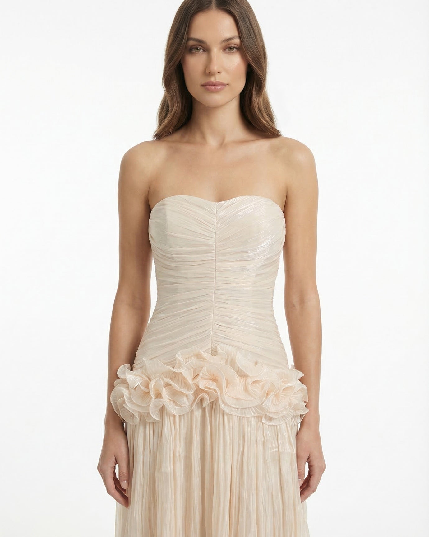 Celia Long Dress with Ruffled Edges