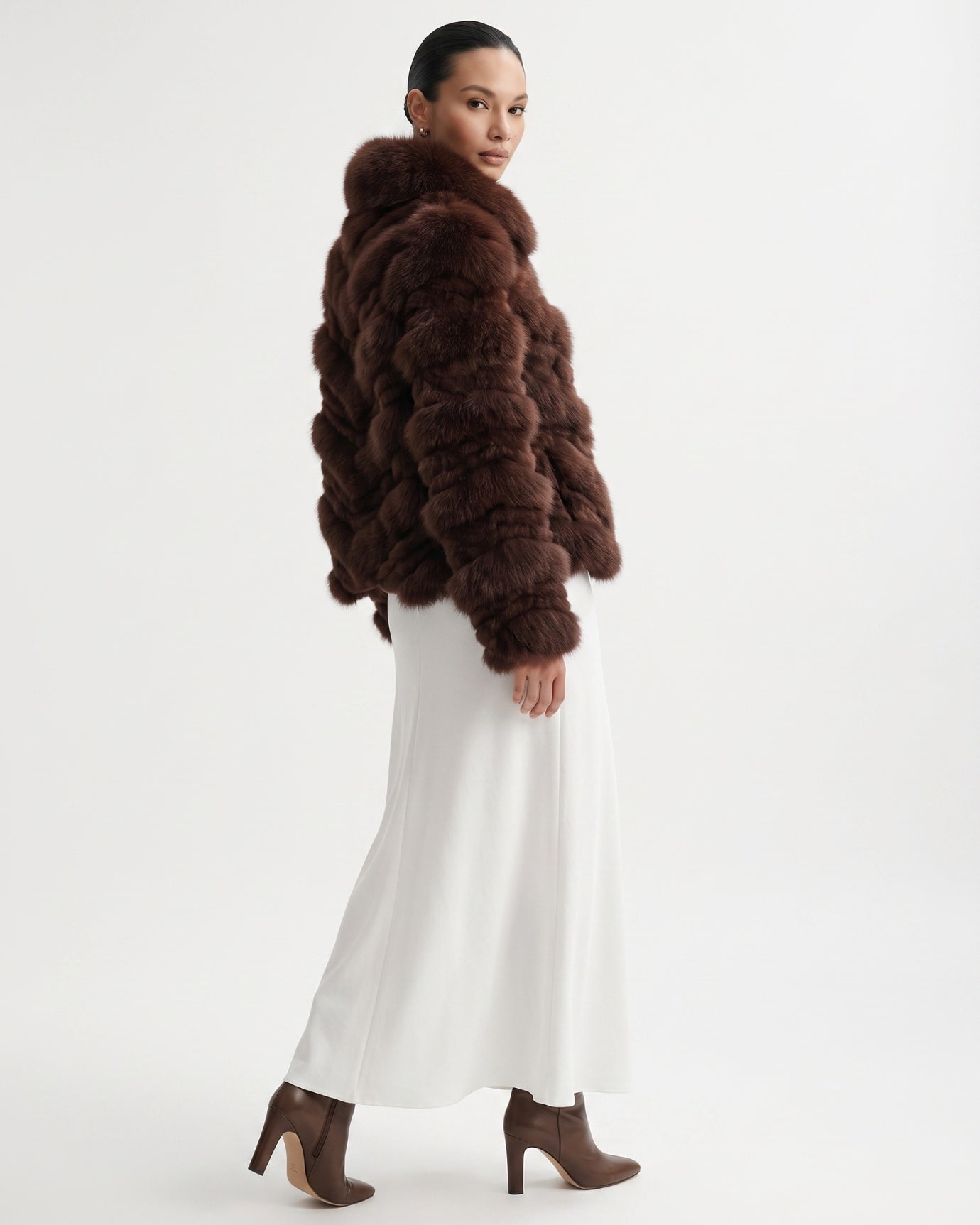 High-End Real Fox Fur Jacket Double-Sided Fur Coat