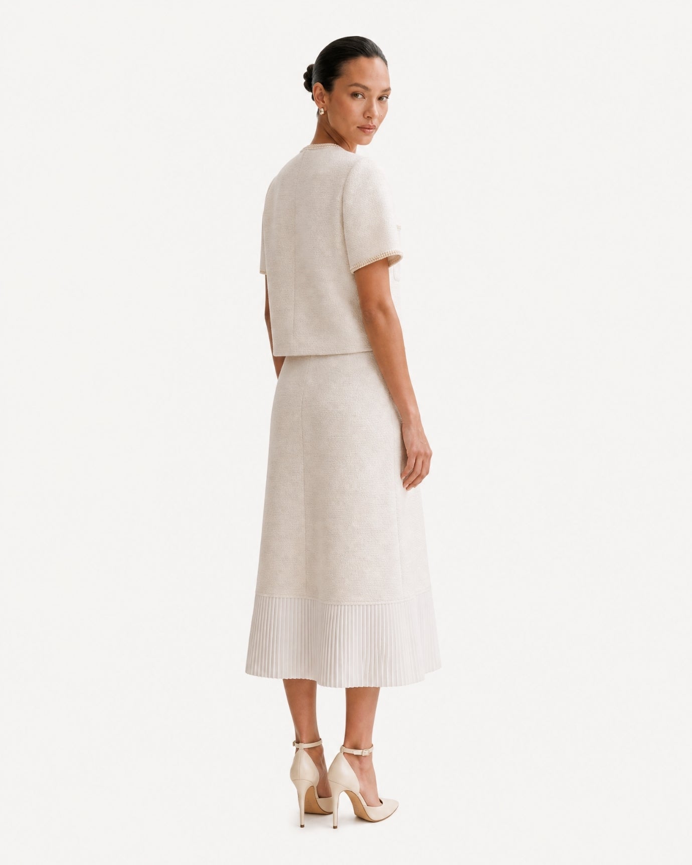Hamptons Chic Set Top and Panelled Pleated Skirt