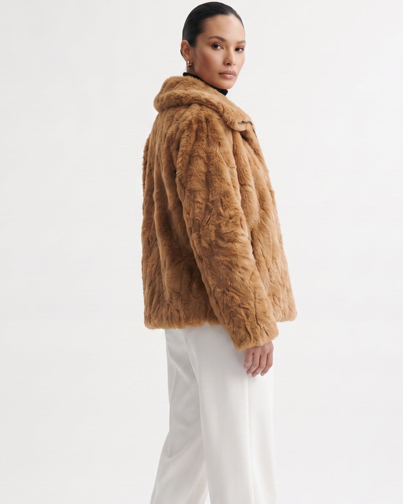Cindy Thickened Fur Coat Short Turn-Down Collar Jacket