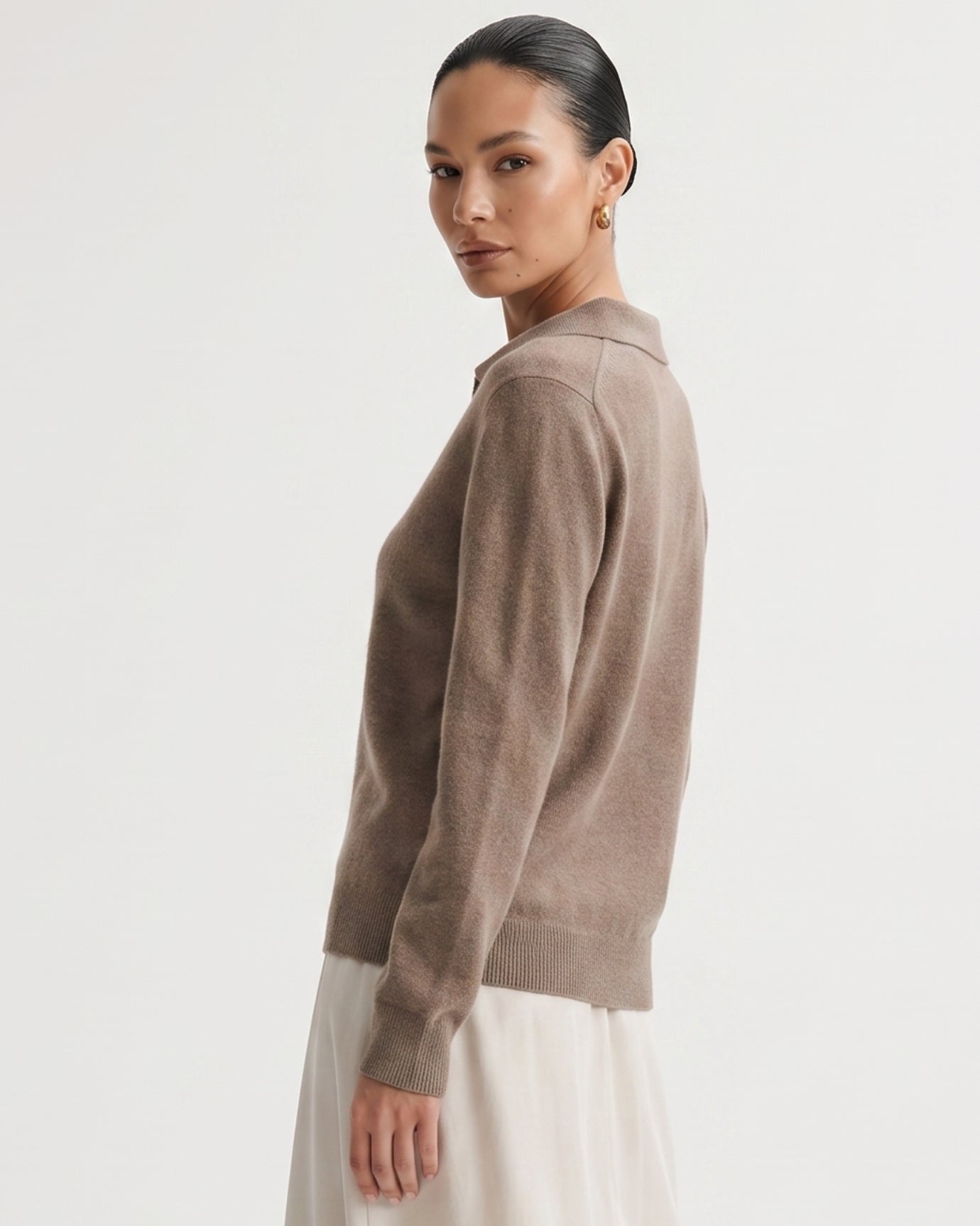 Cashmere Long Sleeve Polo Sweater