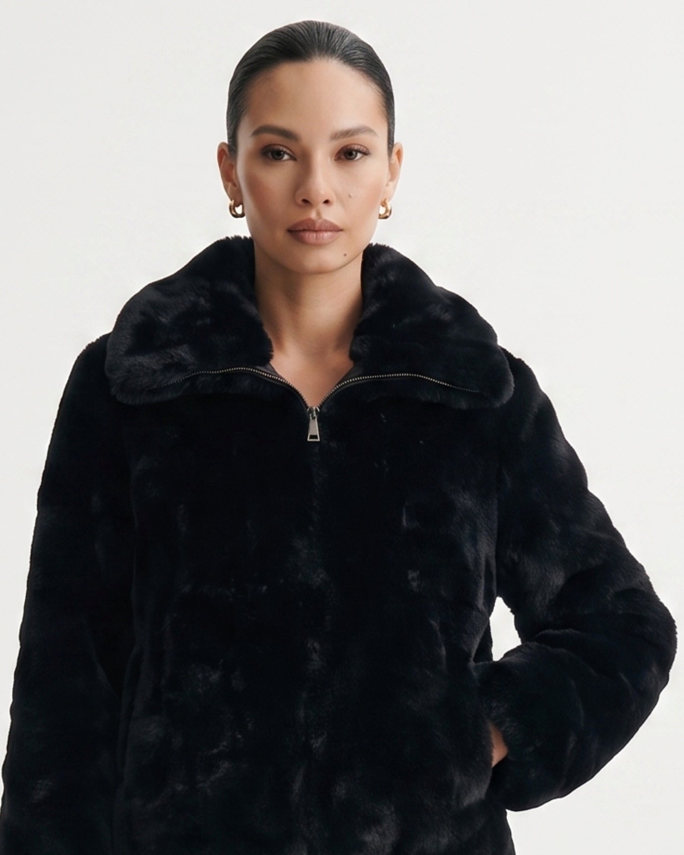 Cindy Thickened Fur Coat Short Turn-Down Collar Jacket