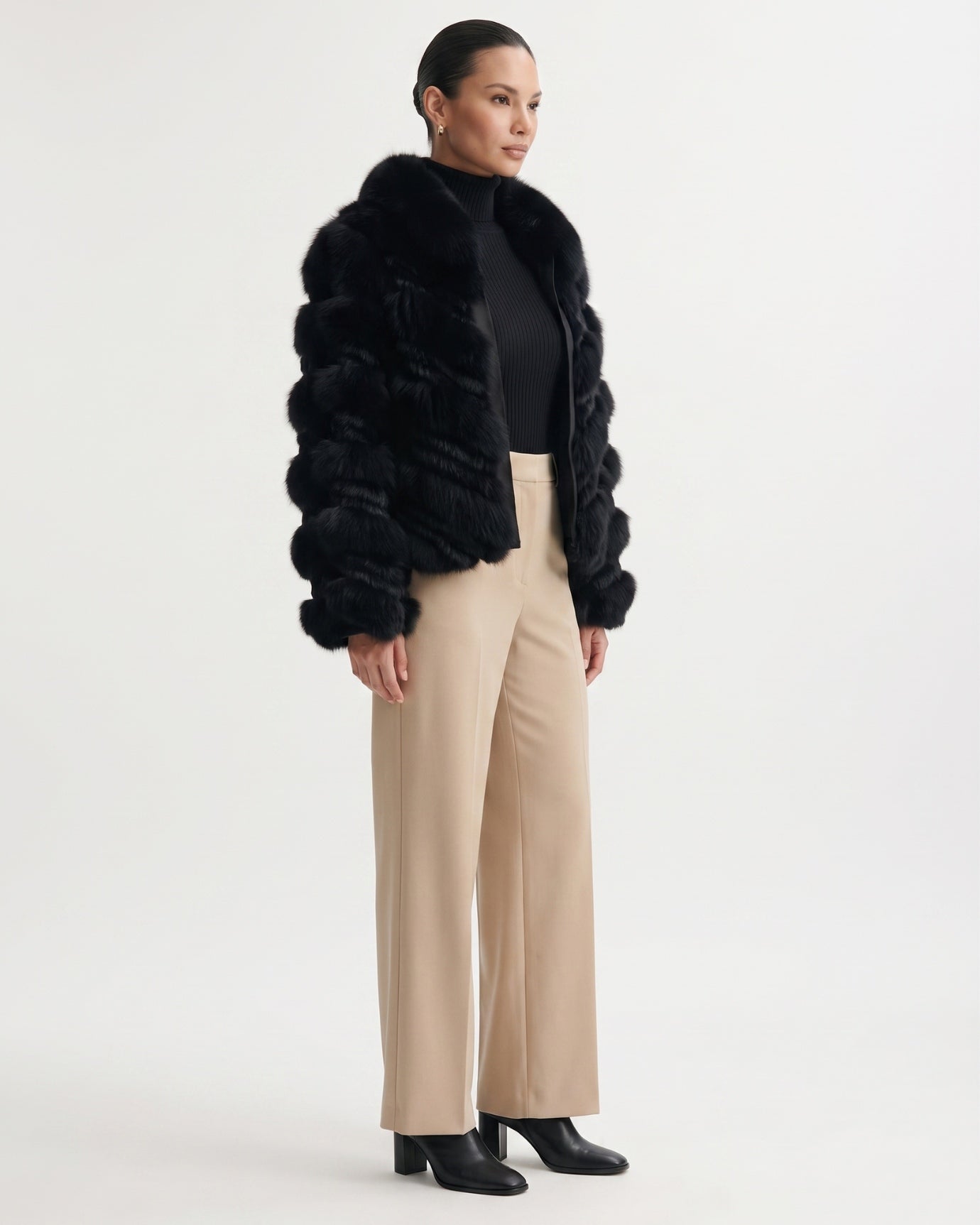 High-End Real Fox Fur Jacket Double-Sided Fur Coat