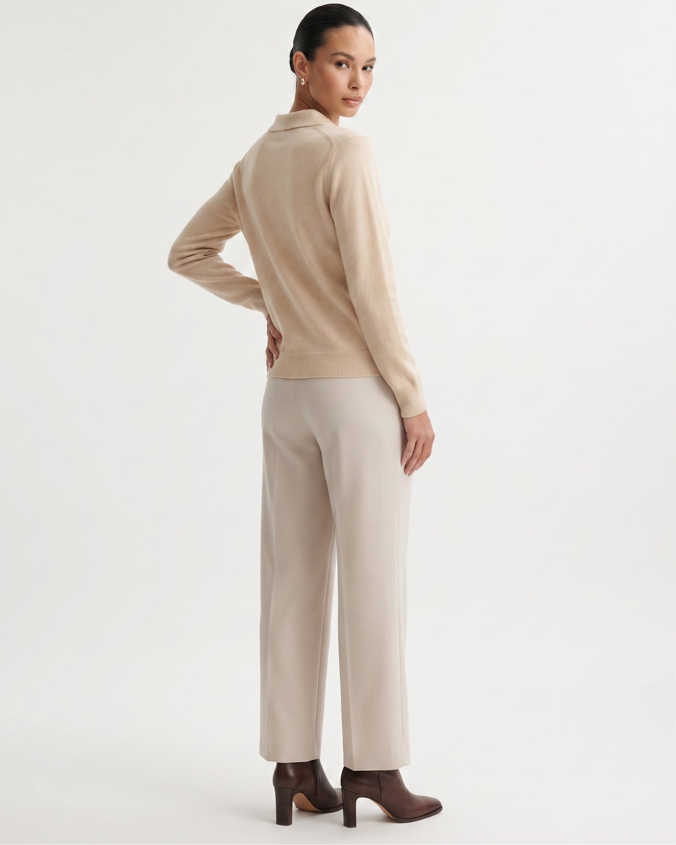 Cashmere Long Sleeve Polo Sweater
