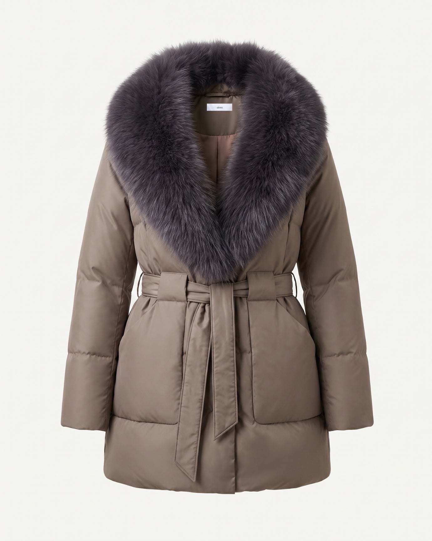 Sarah Real Fox Fur Fur Collar Thickened Warm Fur Coat